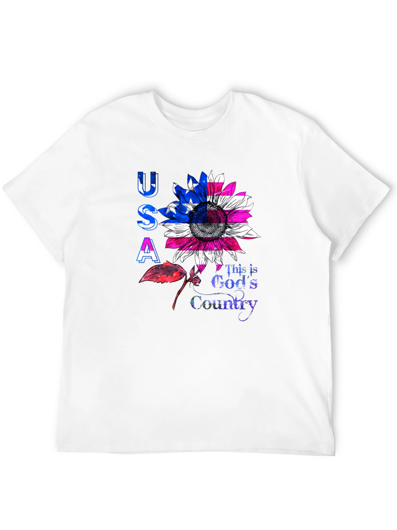 USA Sunflower Graphic T-Shirt - Patriotic Pride