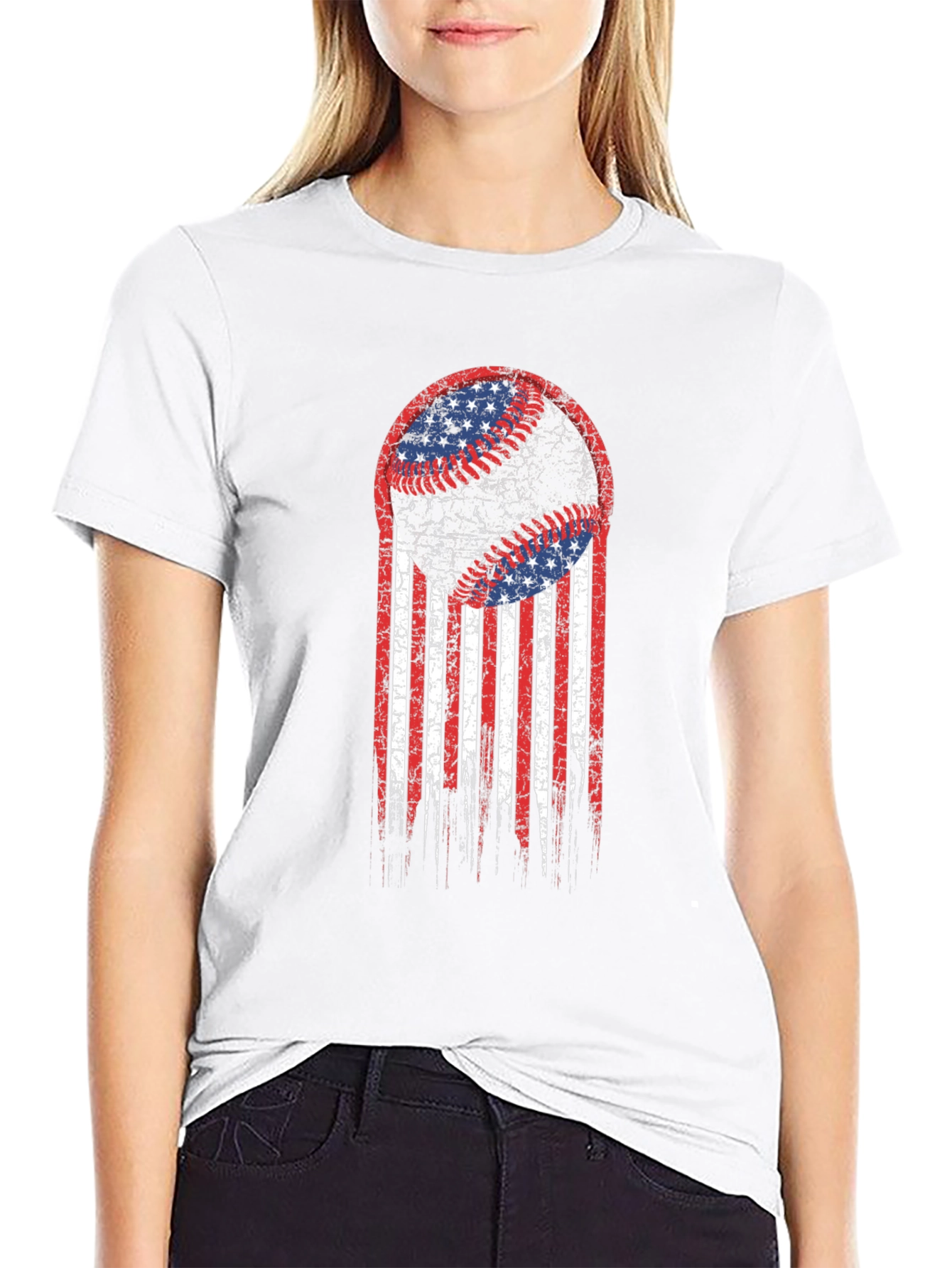 USA Baseball Flag Graphic T-Shirt