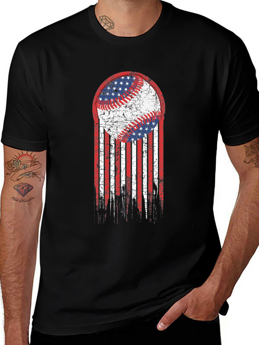 USA Baseball Flag Graphic T-Shirt