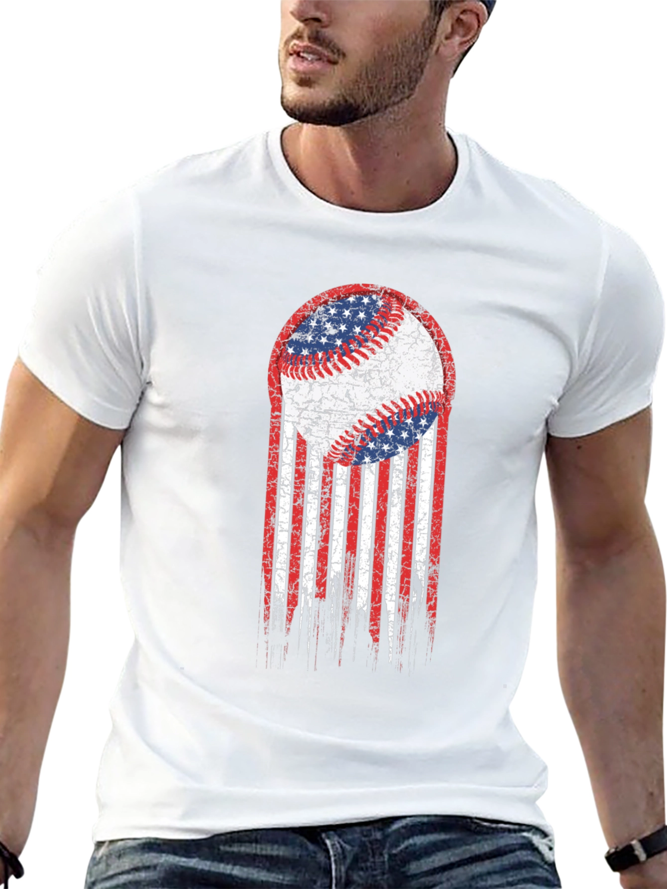 USA Baseball Flag Graphic T-Shirt