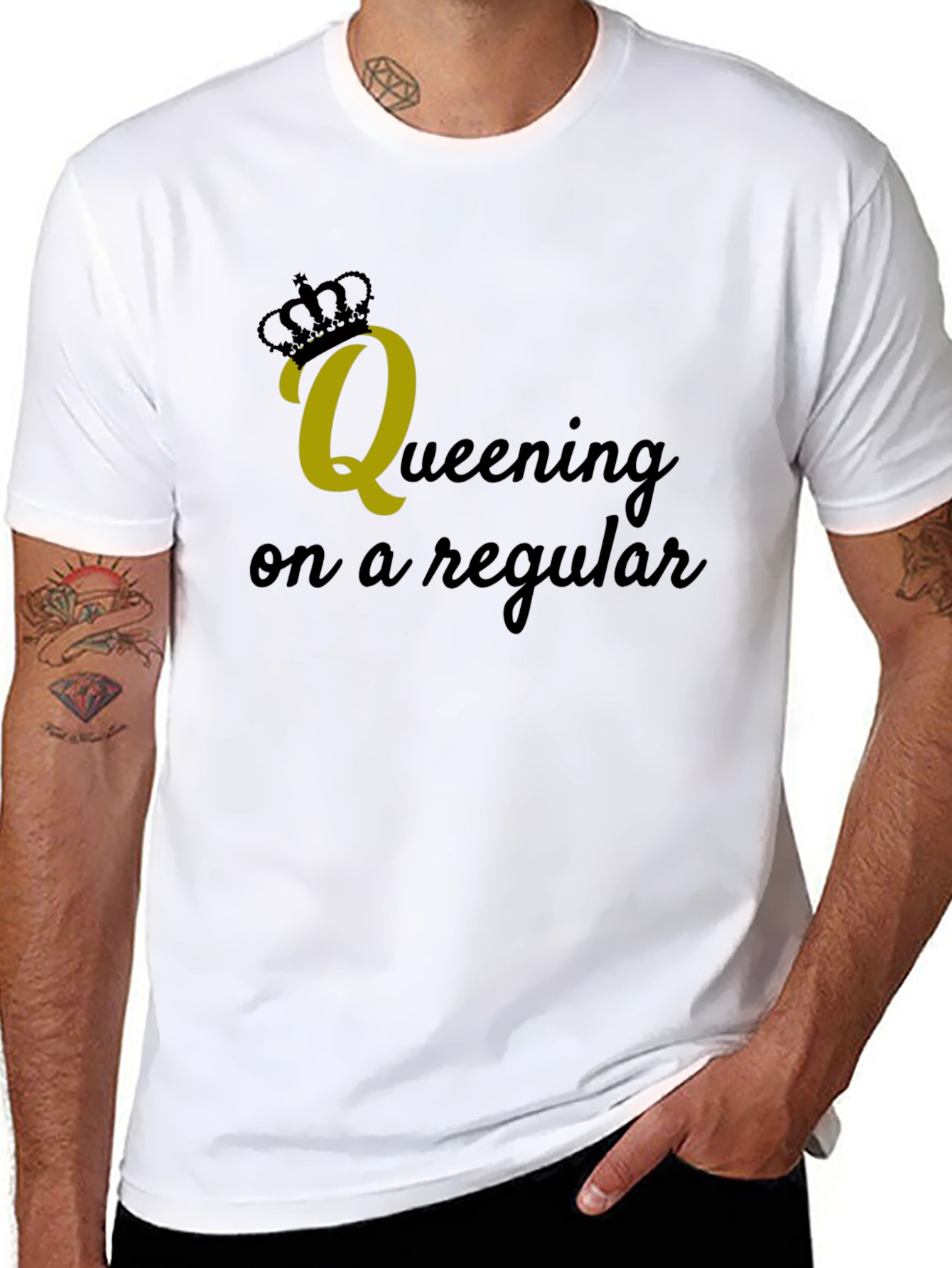 Queening on a Regular Black Graphic Tee