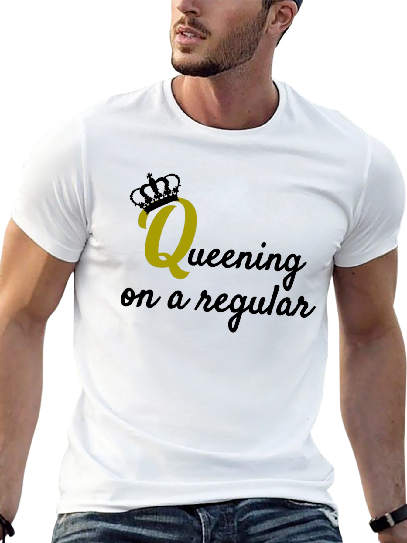 Queening on a Regular Black Graphic Tee