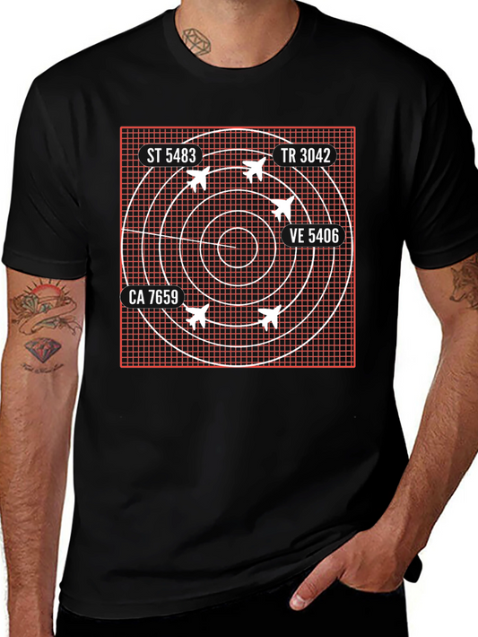 Radar Screen Aircraft Black T-Shirt
