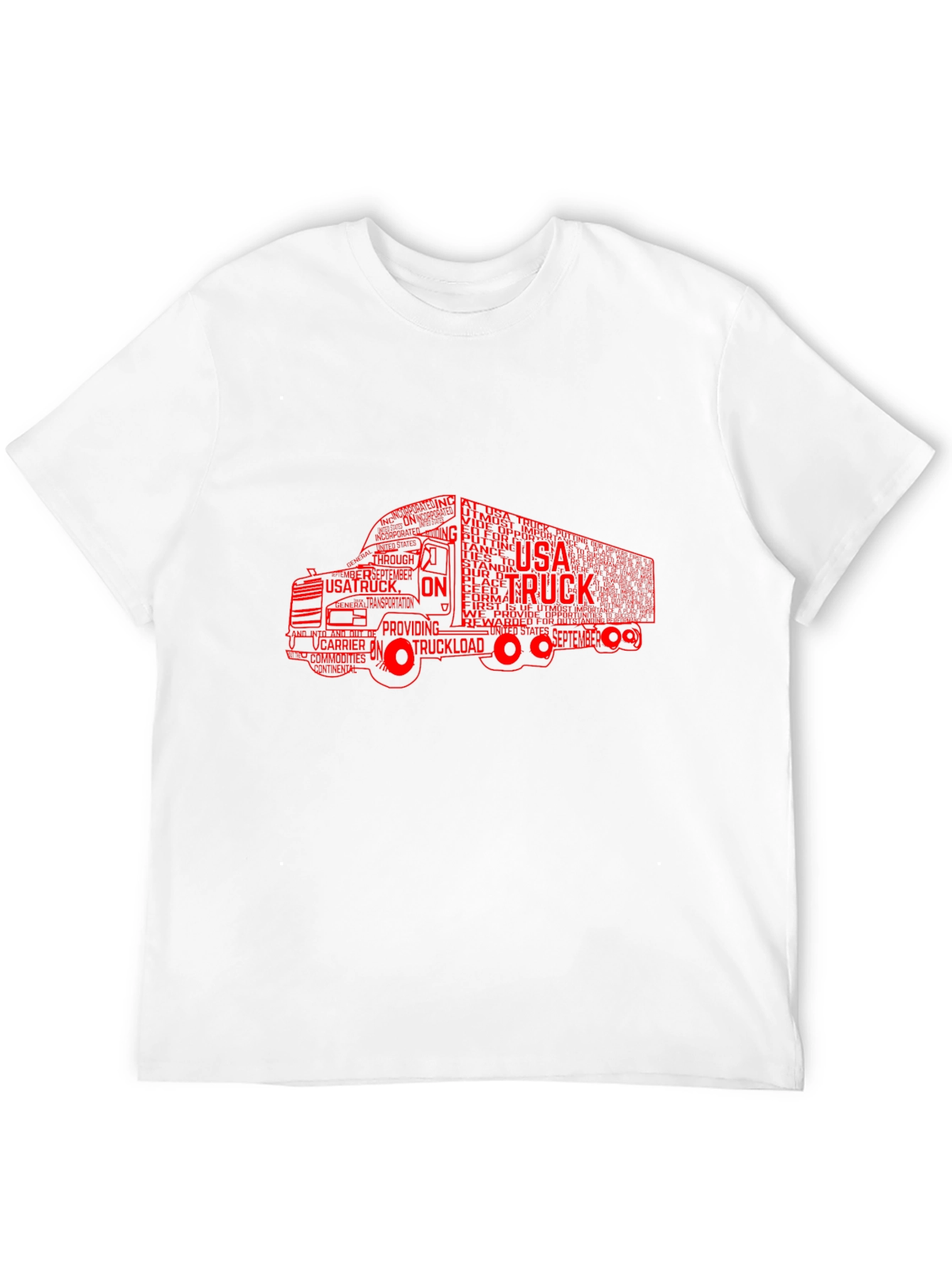 USA Trucking Word Art Black T-Shirt