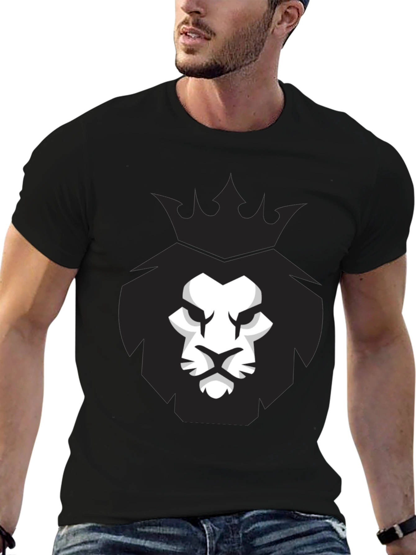 King Lion Graphic Black T-Shirt