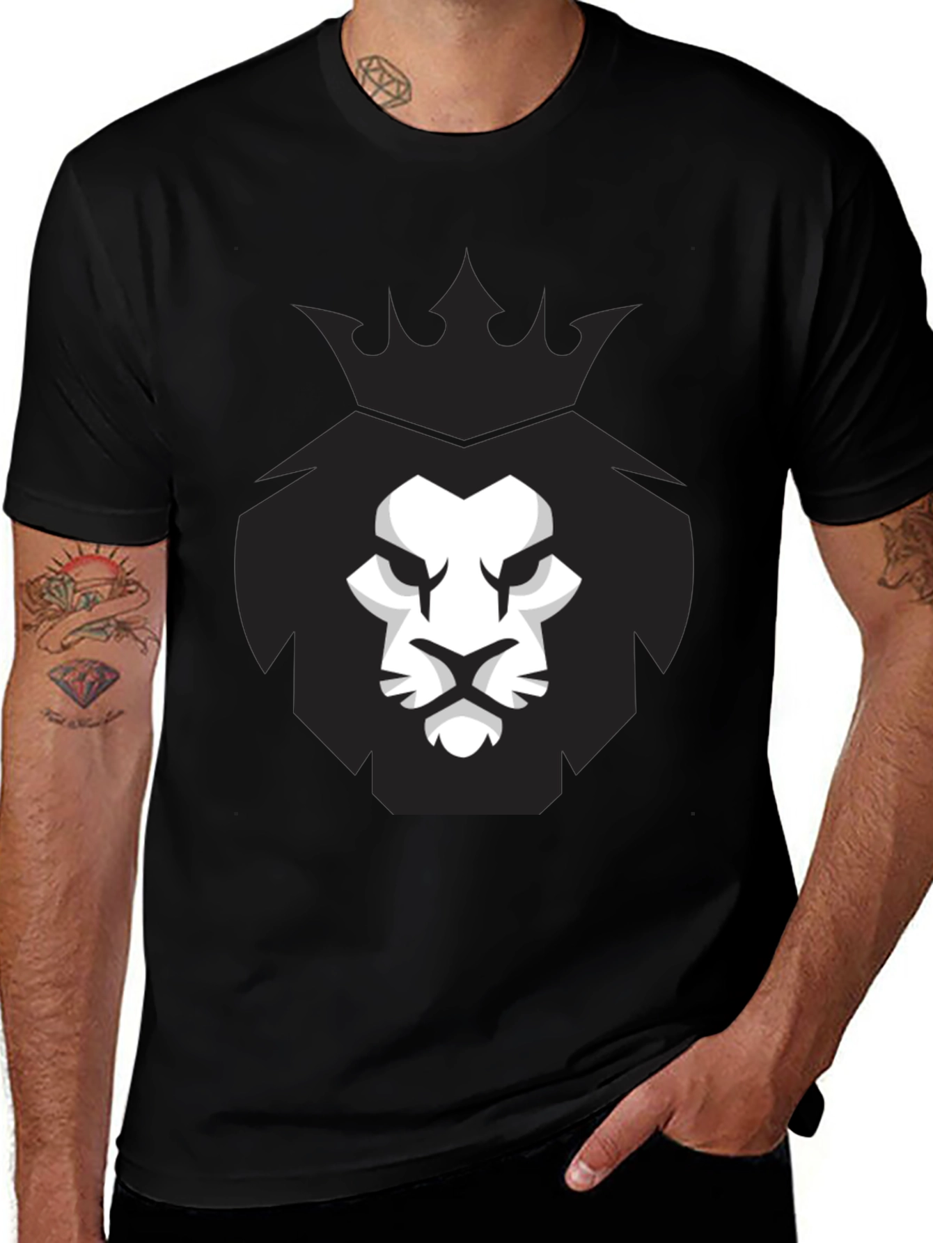 King Lion Graphic Black T-Shirt