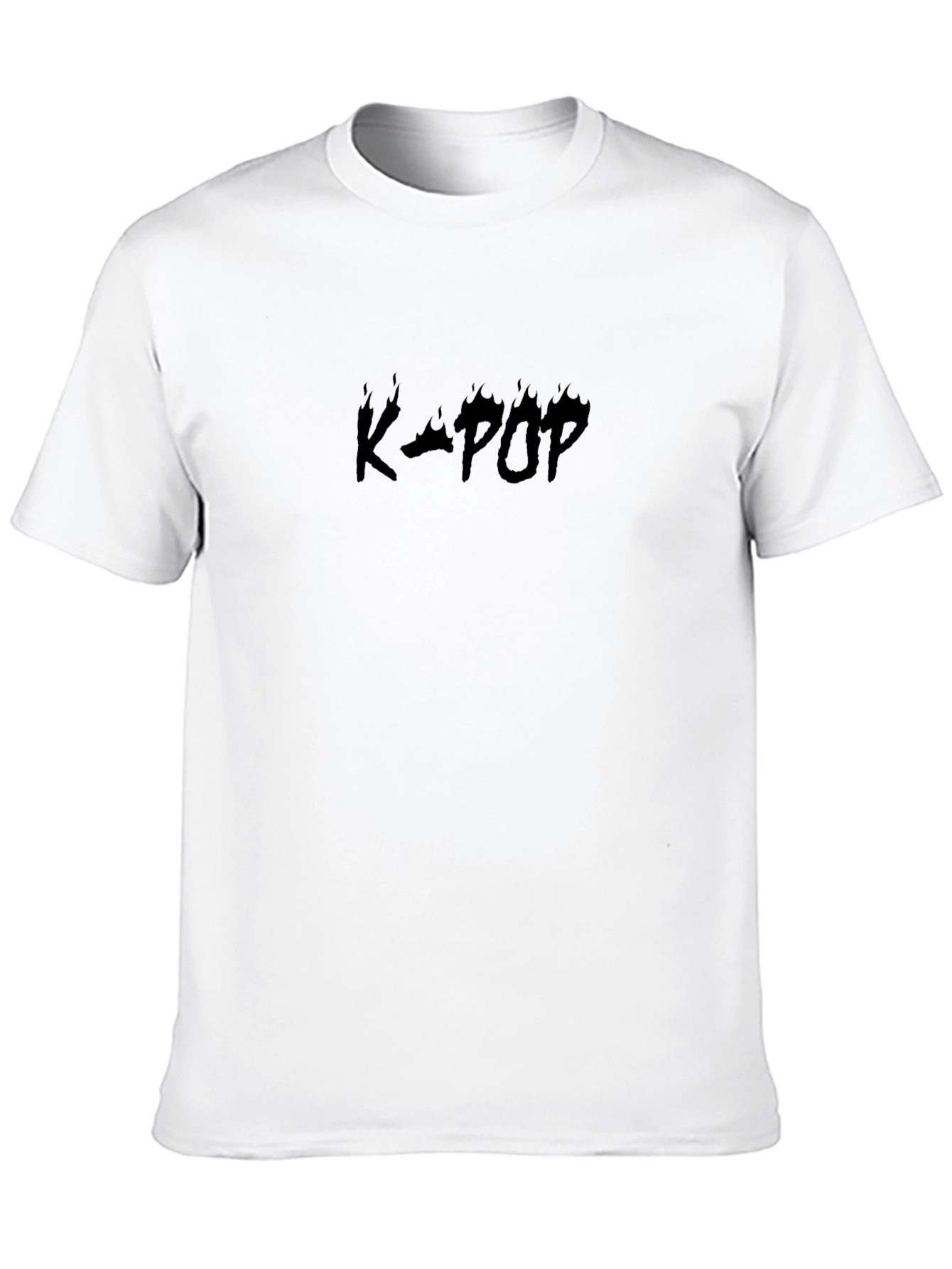 K-Pop Flame Graphic Black T-Shirt