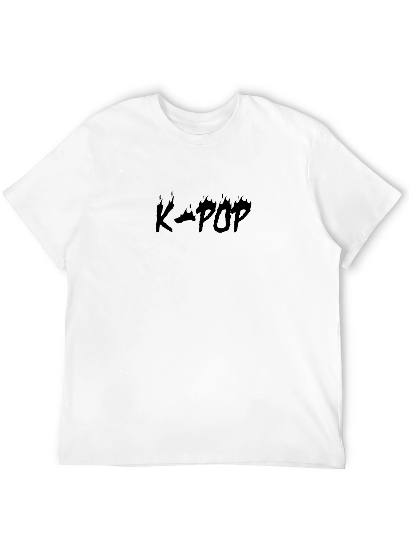 K-Pop Flame Graphic Black T-Shirt