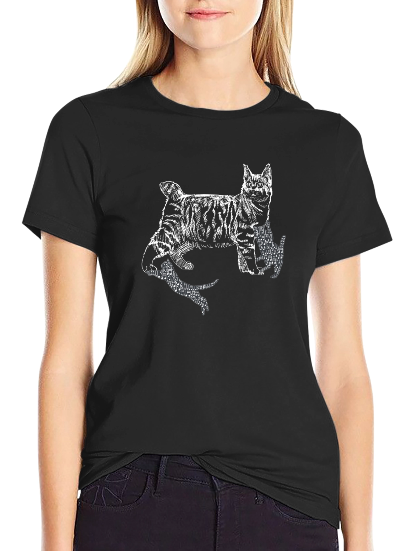 Cool Cat Graphic Tee - Black