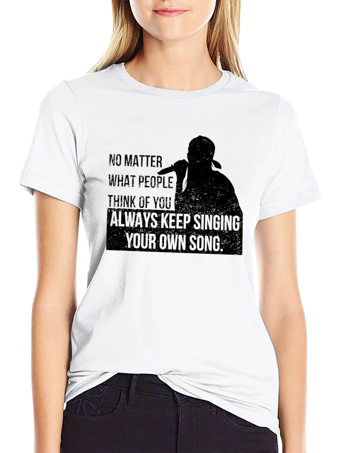 Inspirational Sing Your Own Song Black T-Shirt