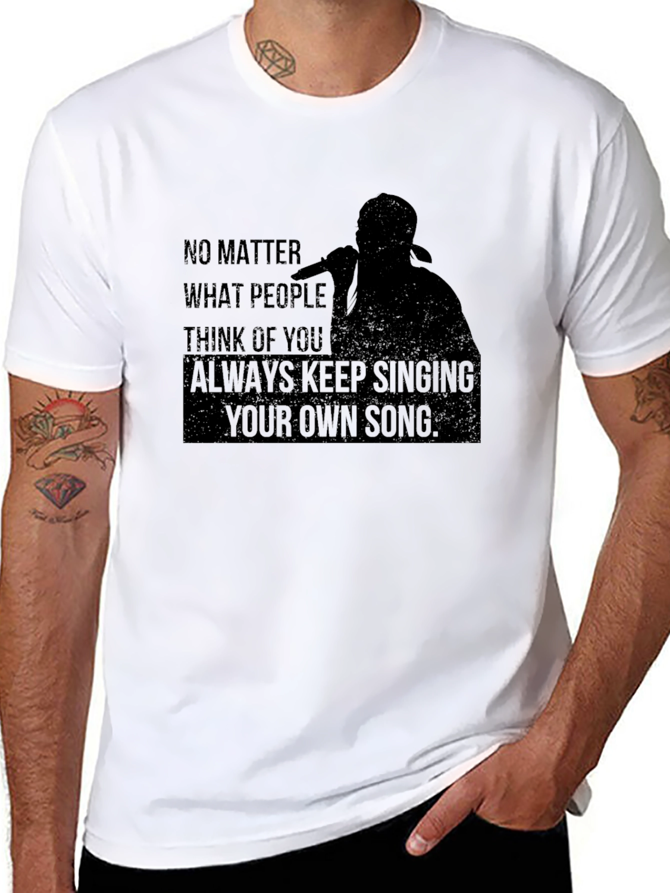 Inspirational Sing Your Own Song Black T-Shirt