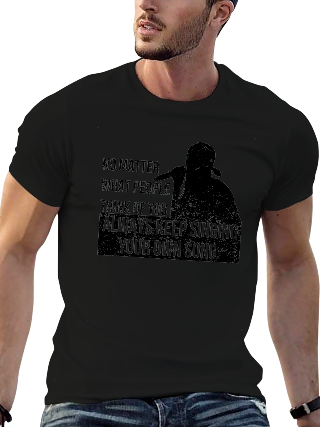 Inspirational Sing Your Own Song Black T-Shirt