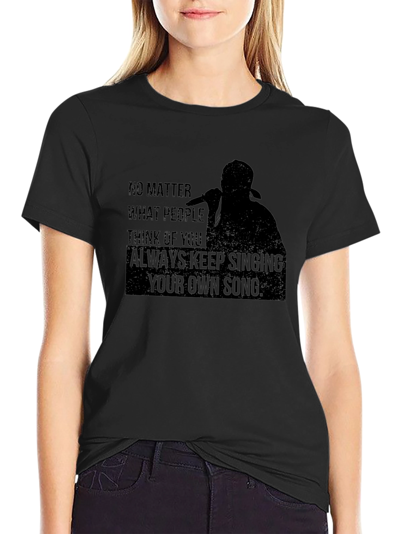 Inspirational Sing Your Own Song Black T-Shirt