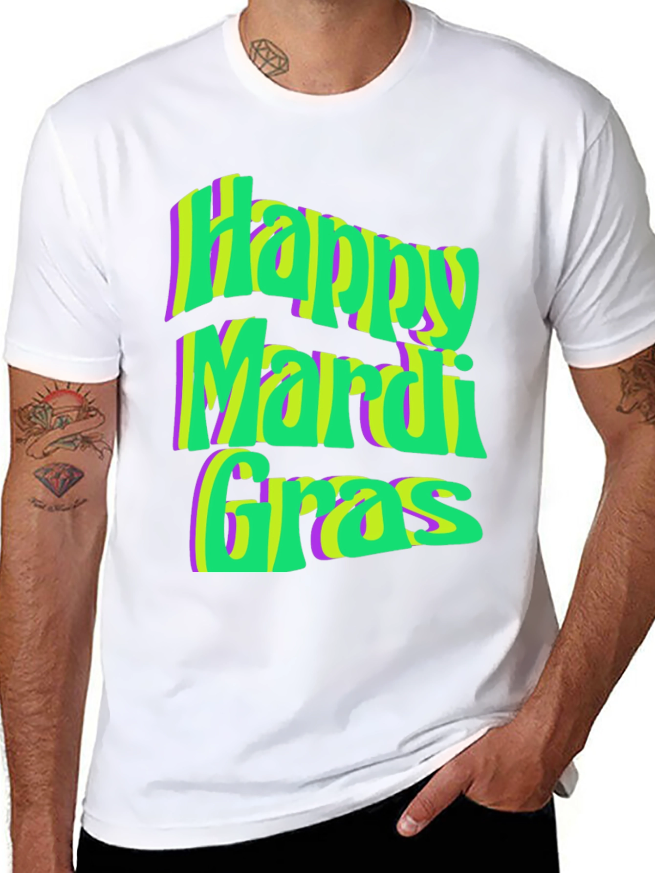 Happy Mardi Gras T-Shirt - Festive Graphic Tee