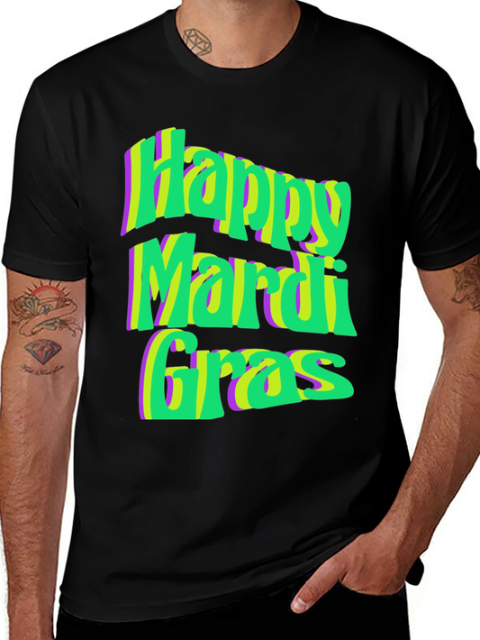 Happy Mardi Gras T-Shirt - Festive Graphic Tee