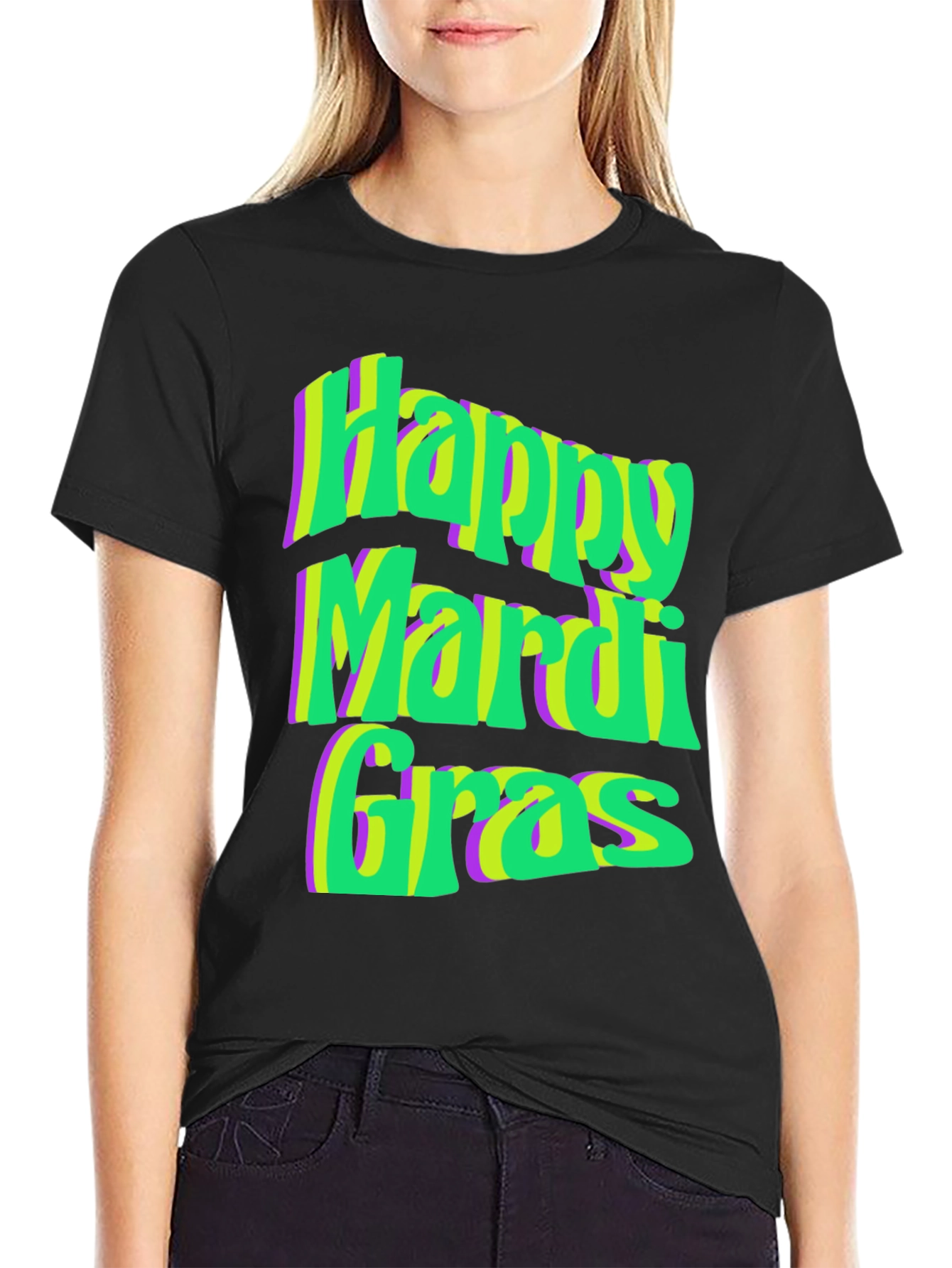 Happy Mardi Gras T-Shirt - Festive Graphic Tee