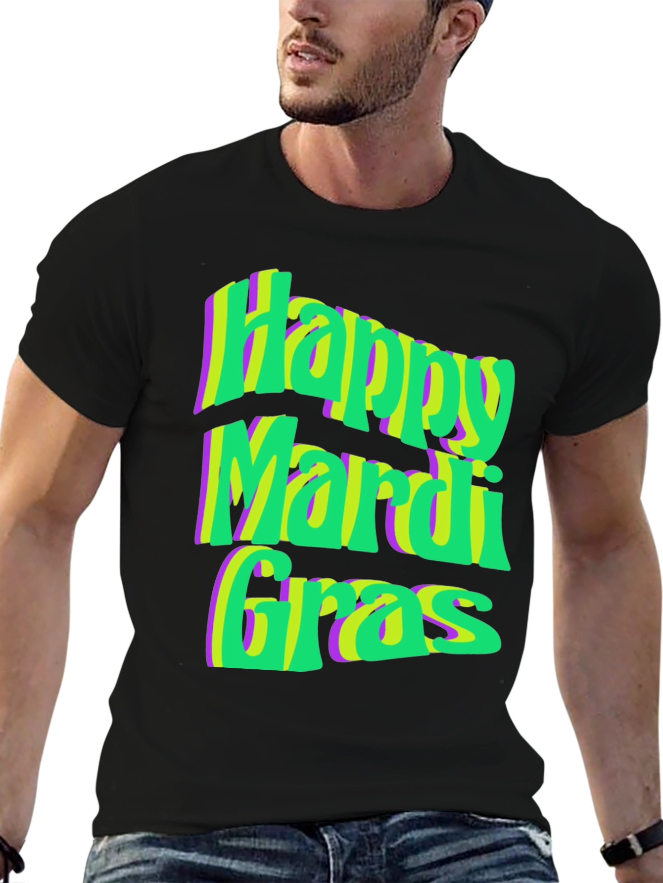 Happy Mardi Gras T-Shirt - Festive Graphic Tee
