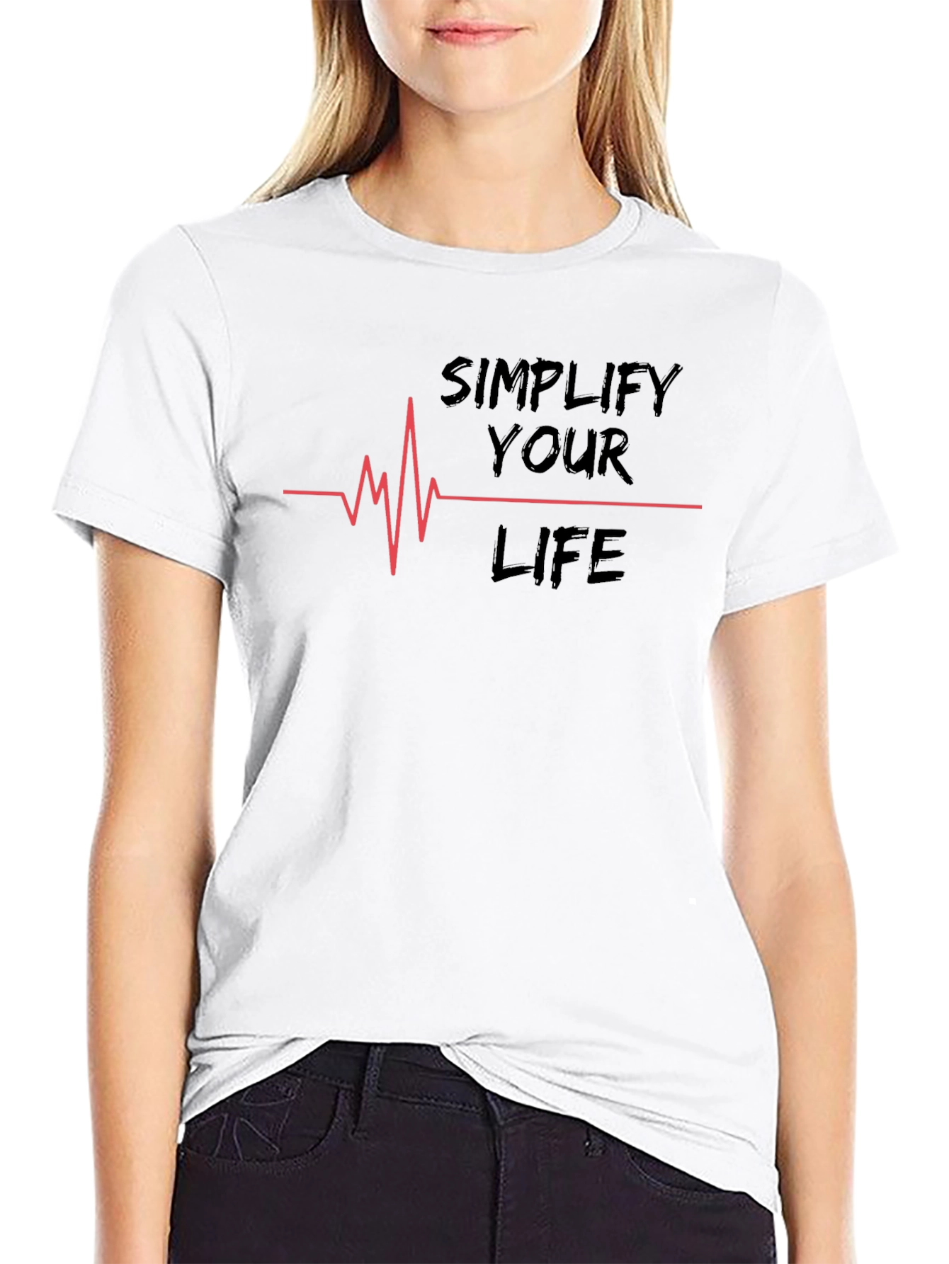 Simplify Your Life Graphic Tee - Black Cotton T-Shirt