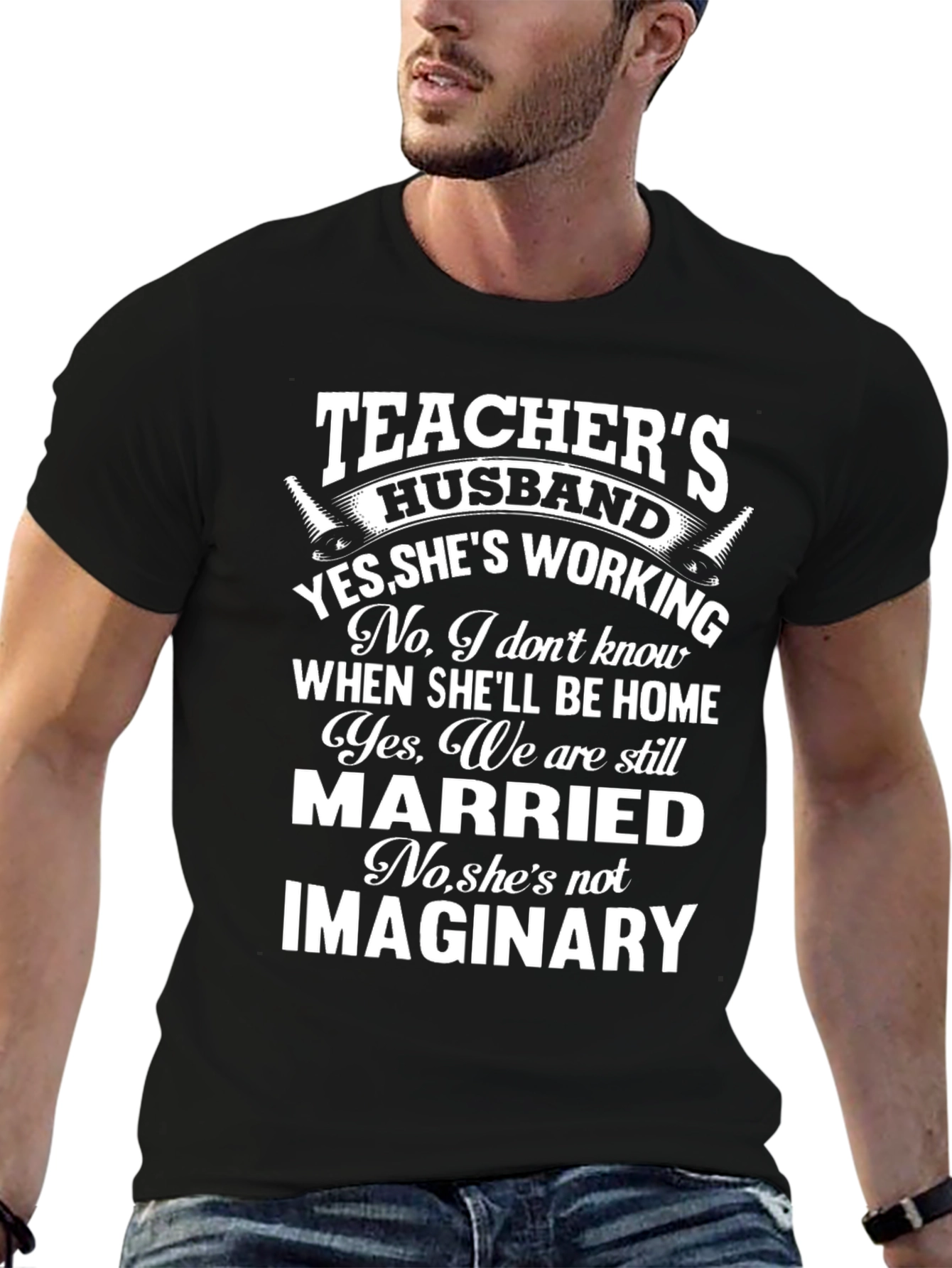 Teachers Husband Graphic T-Shirt