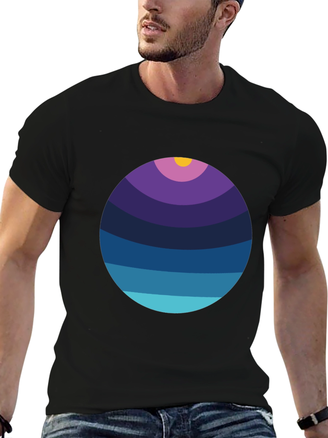 Abstract Horizon Circle T-Shirt