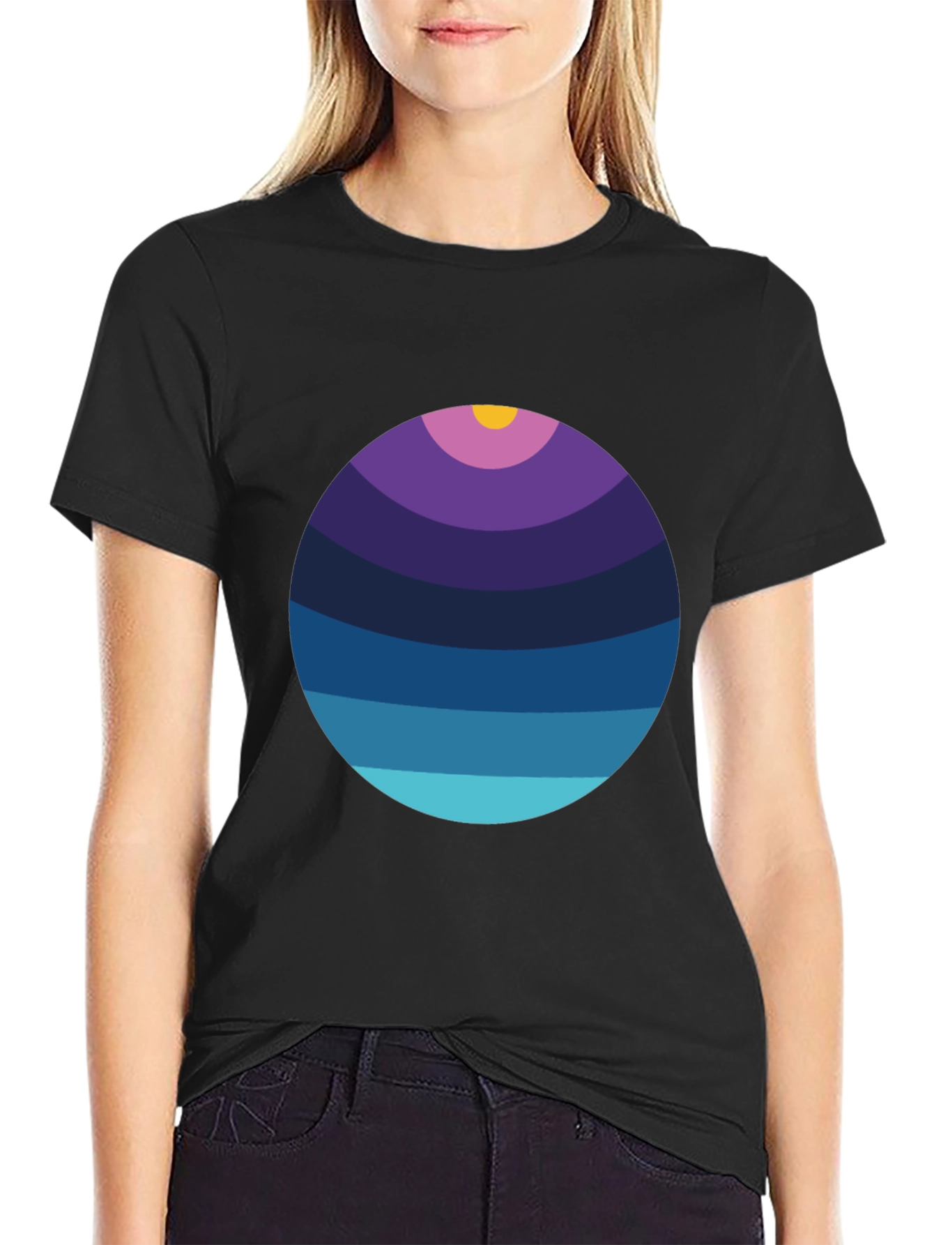 Abstract Horizon Circle T-Shirt