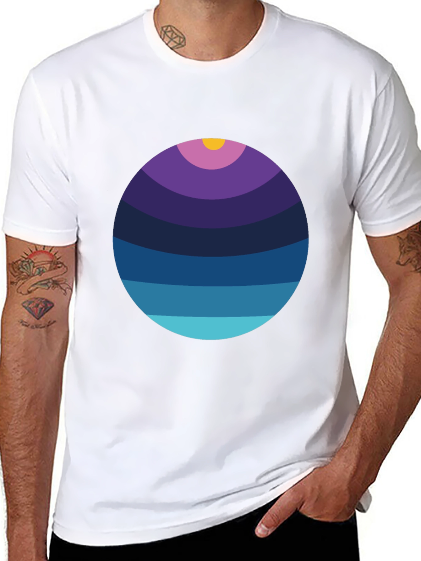 Abstract Horizon Circle T-Shirt