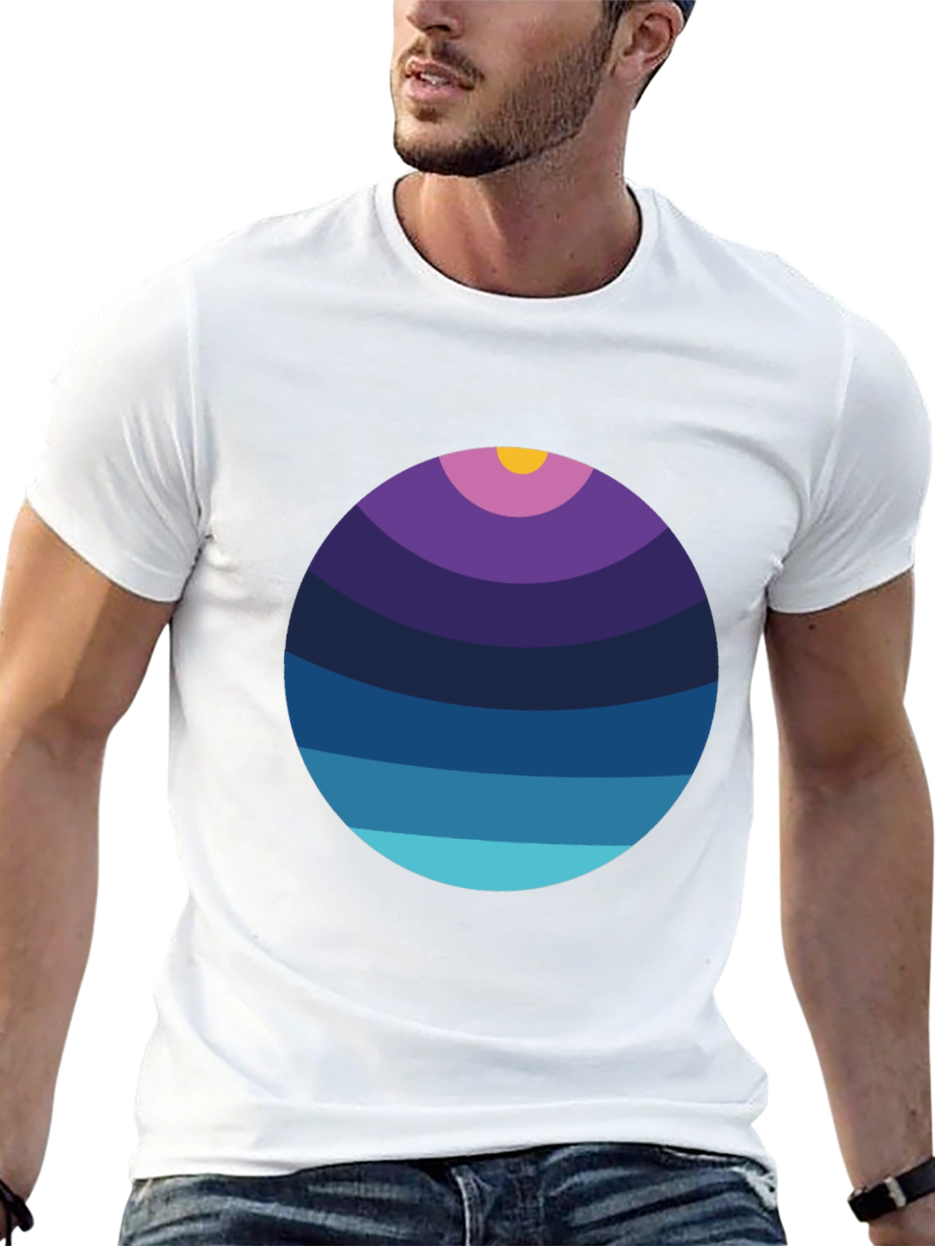 Abstract Horizon Circle T-Shirt