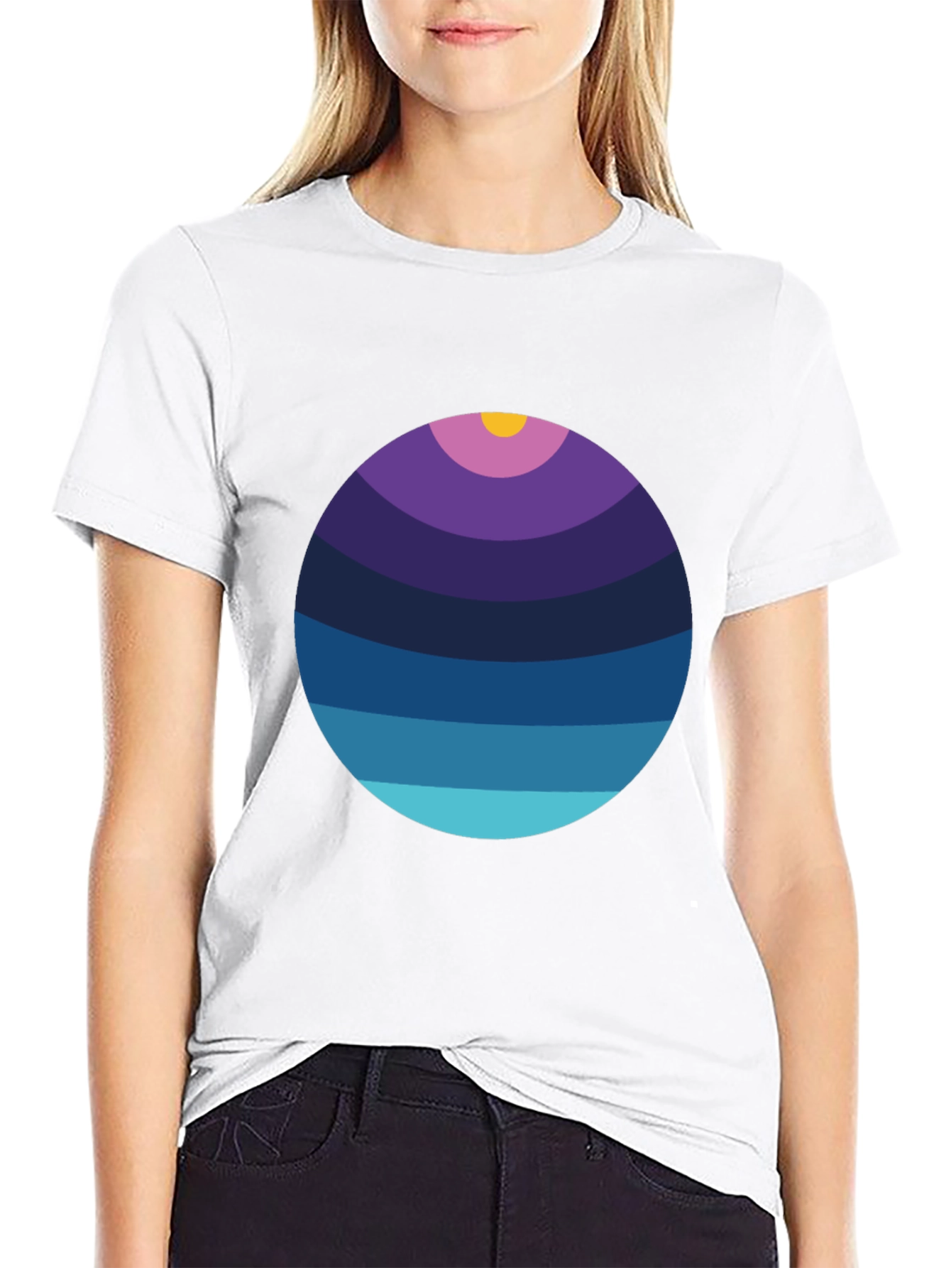 Abstract Horizon Circle T-Shirt