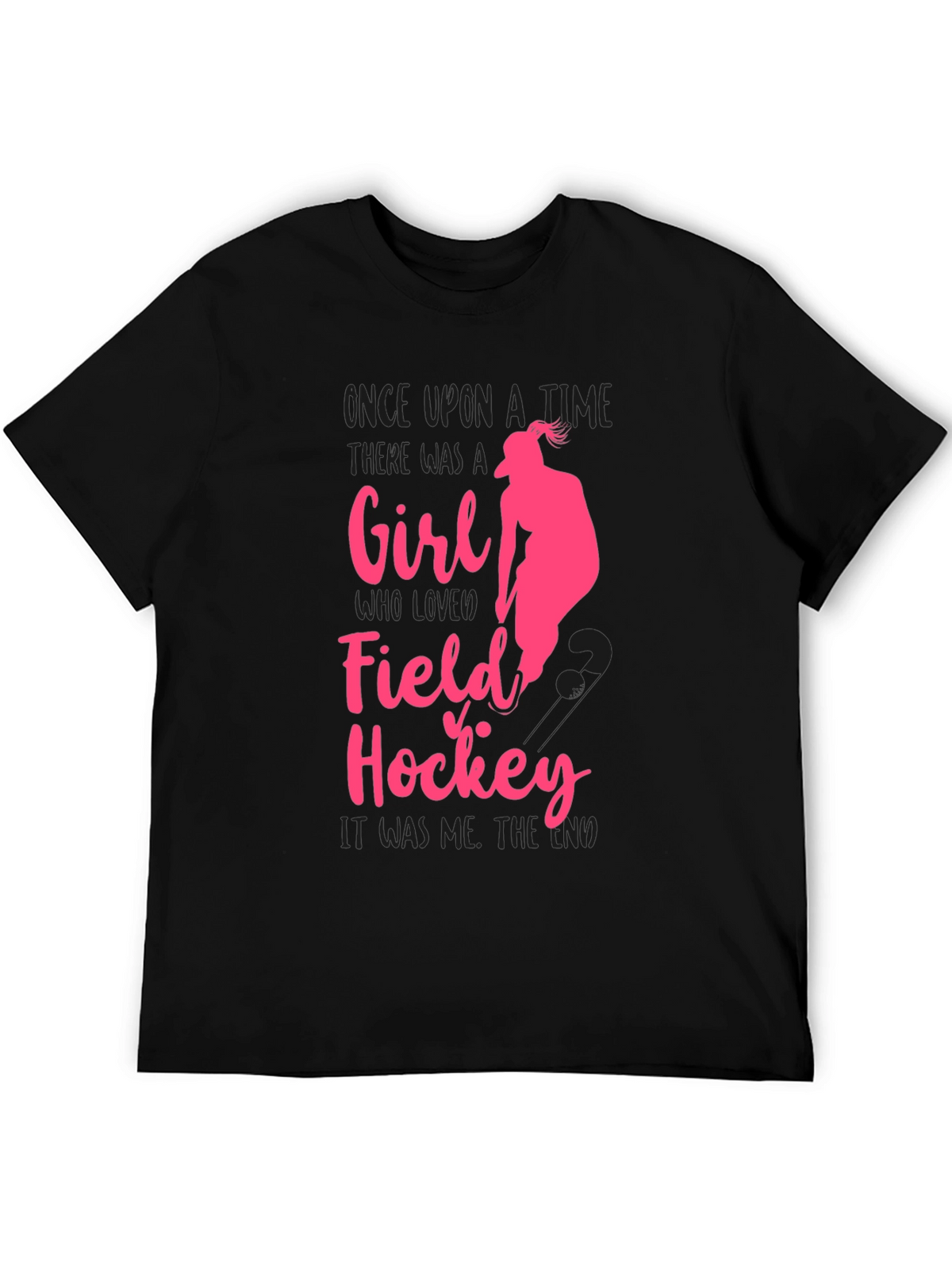 Field Hockey Girl T-Shirt - Pink Graphic Tee