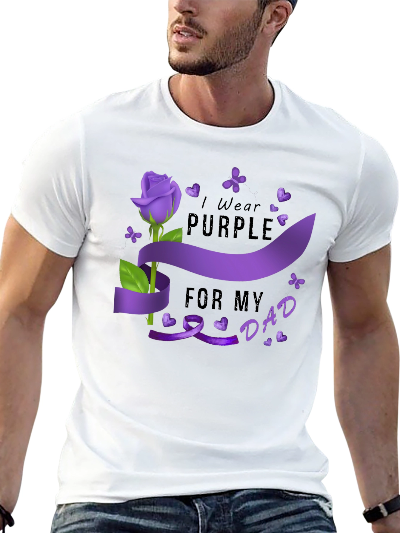 I Wear Purple For My Dad T-Shirt