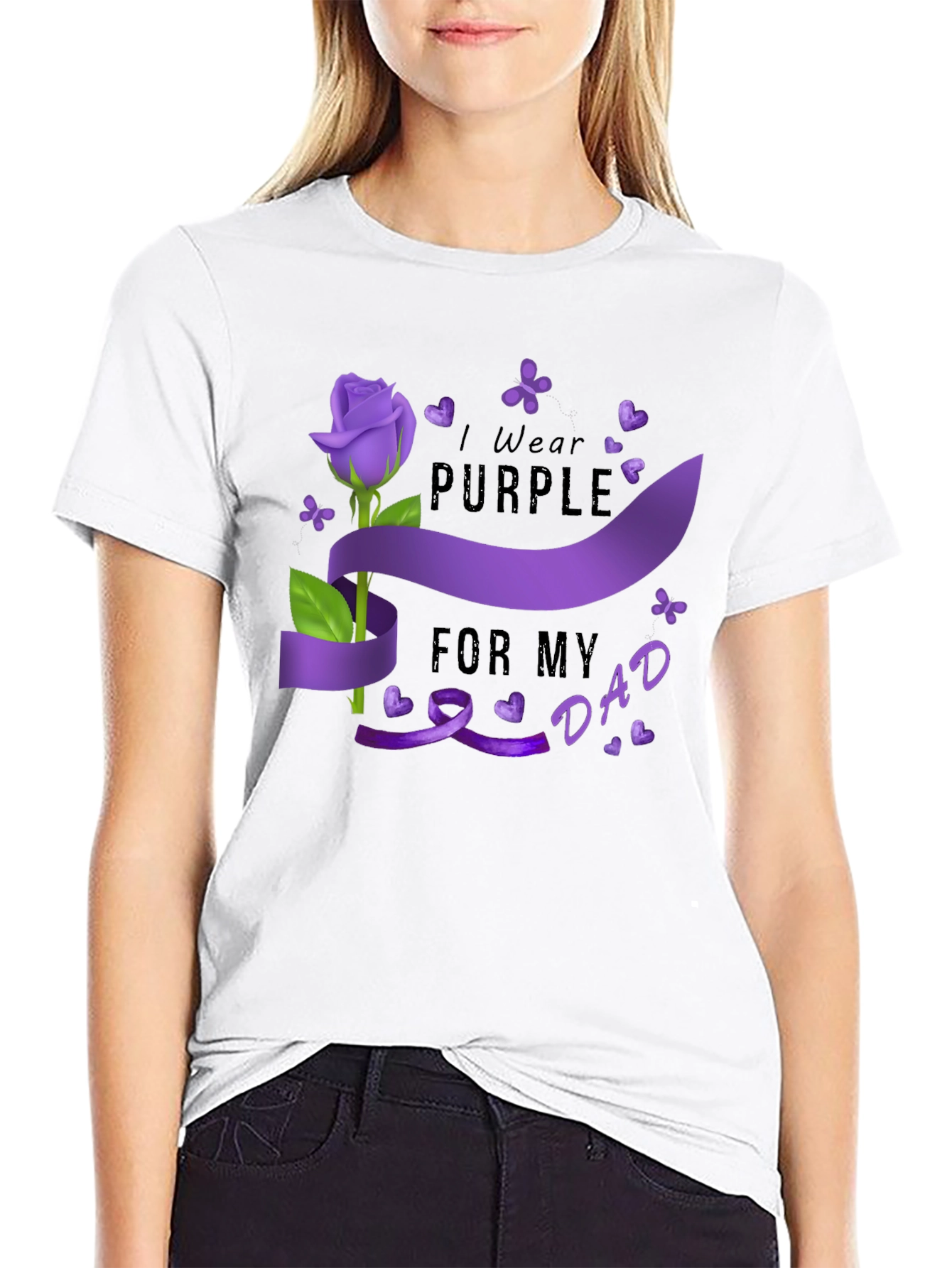 I Wear Purple For My Dad T-Shirt
