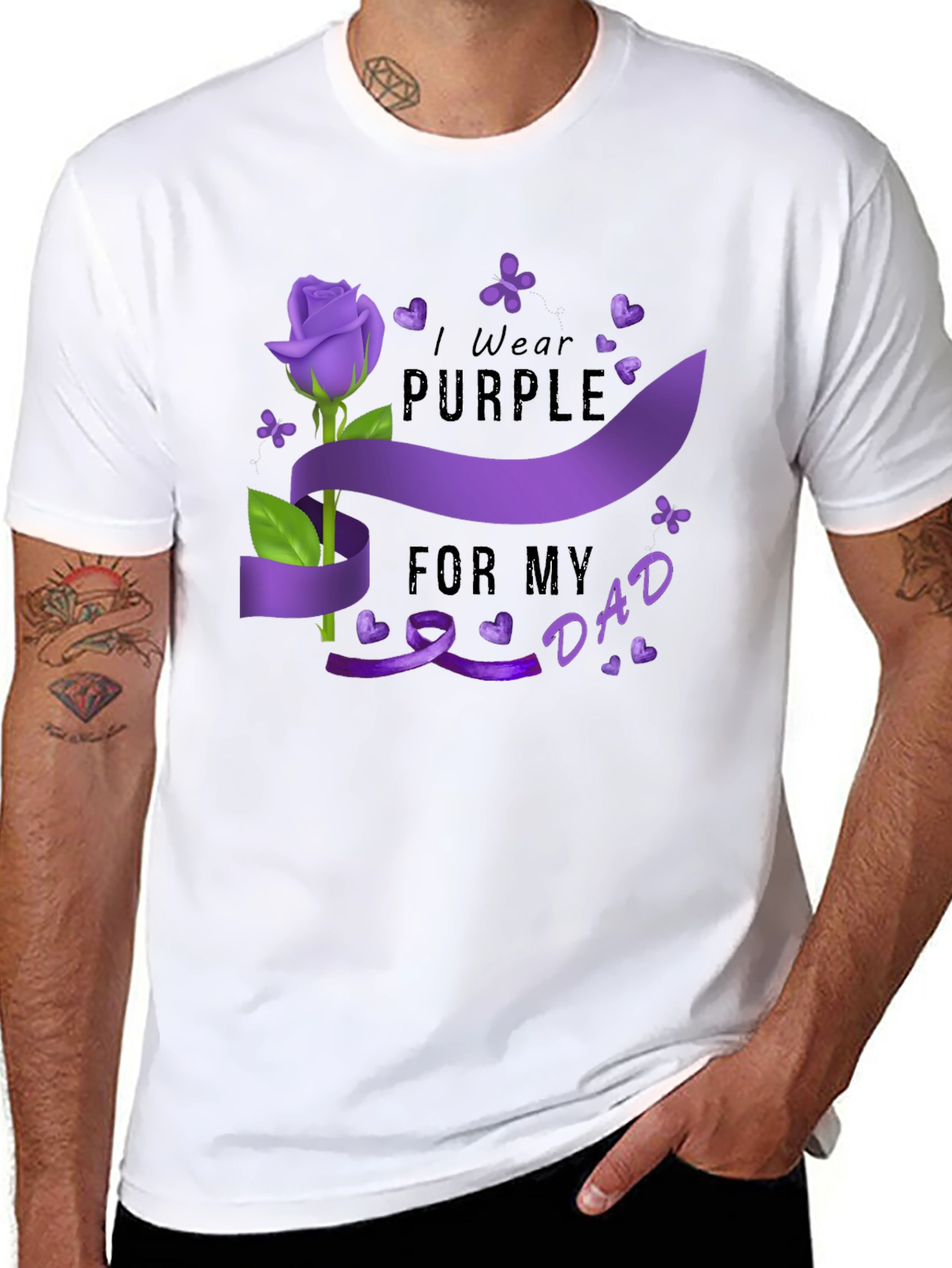 I Wear Purple For My Dad T-Shirt