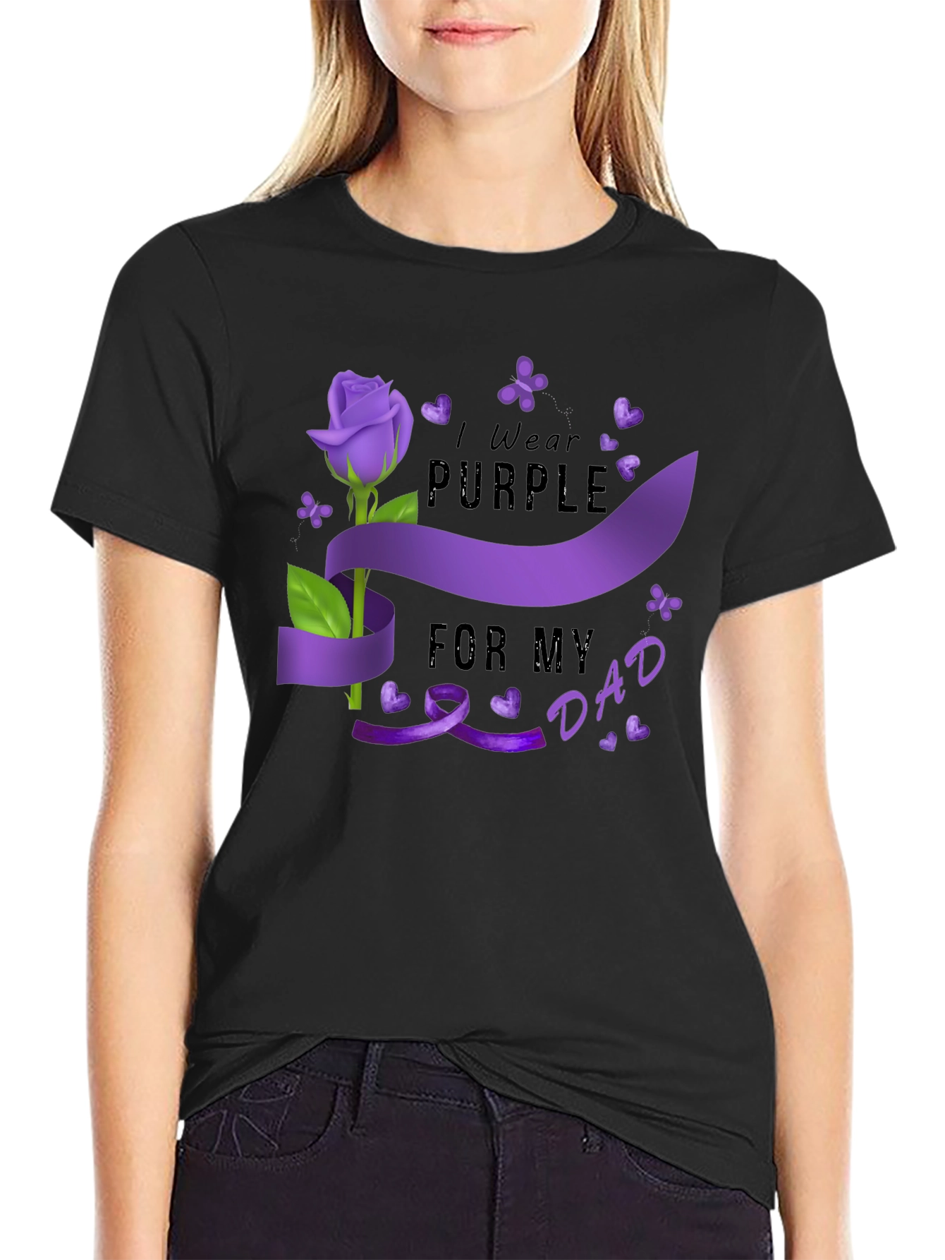 I Wear Purple For My Dad T-Shirt