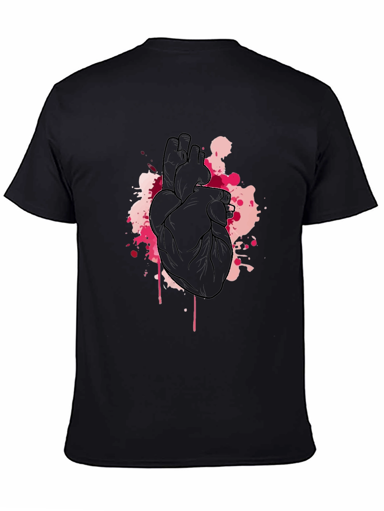 Anatomical Heart Black Tee - Artistic Design