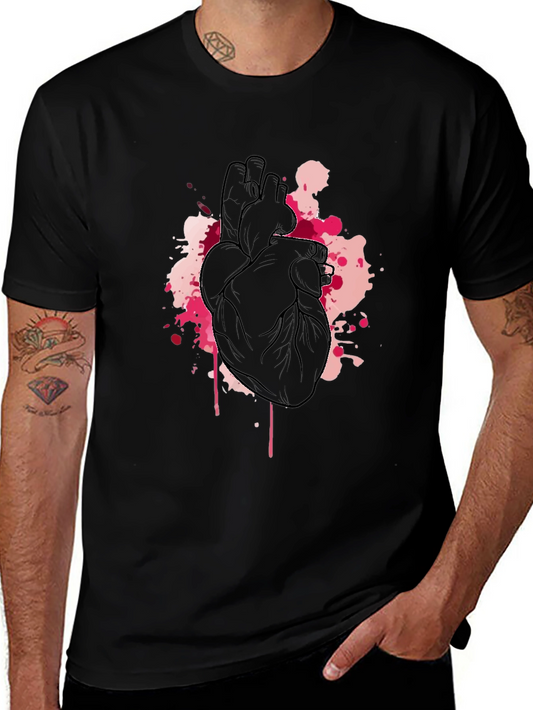 Anatomical Heart Black Tee - Artistic Design