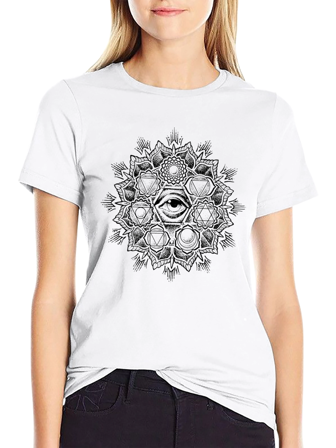 Mystic Eye Mandala Mens Black T-Shirt