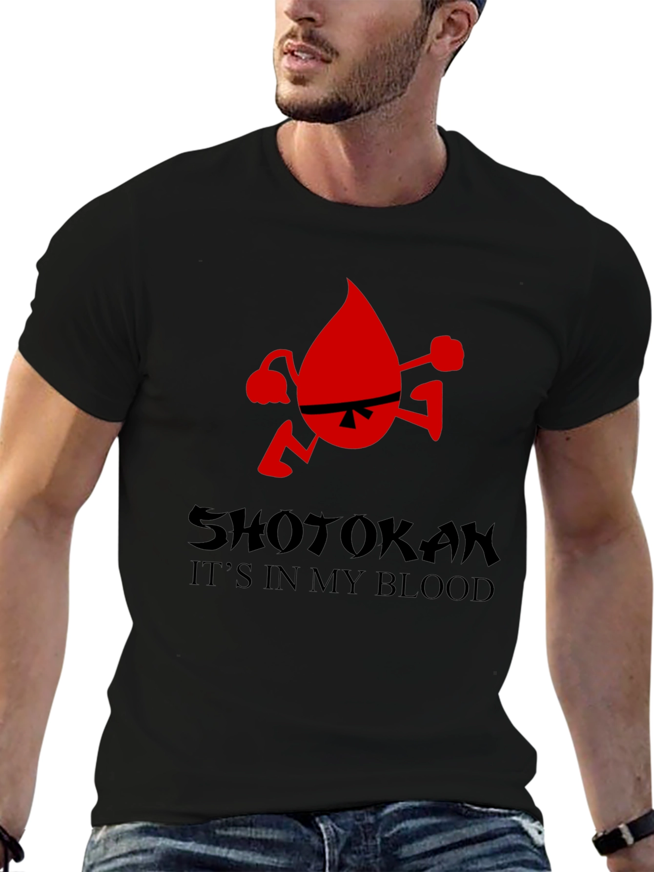 Shotokan Karate Blood Drop Graphic Tee - Black