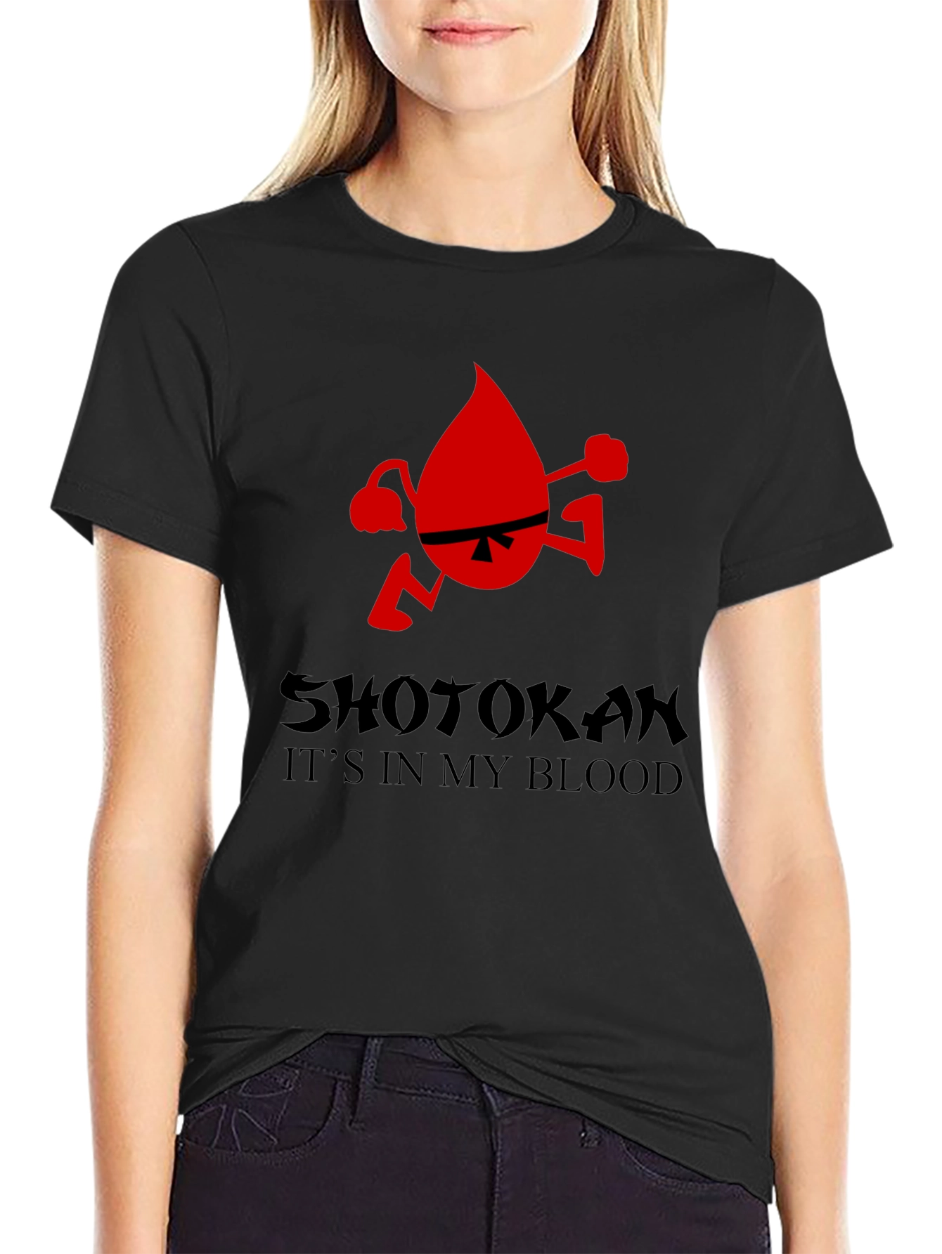 Shotokan Karate Blood Drop Graphic Tee - Black