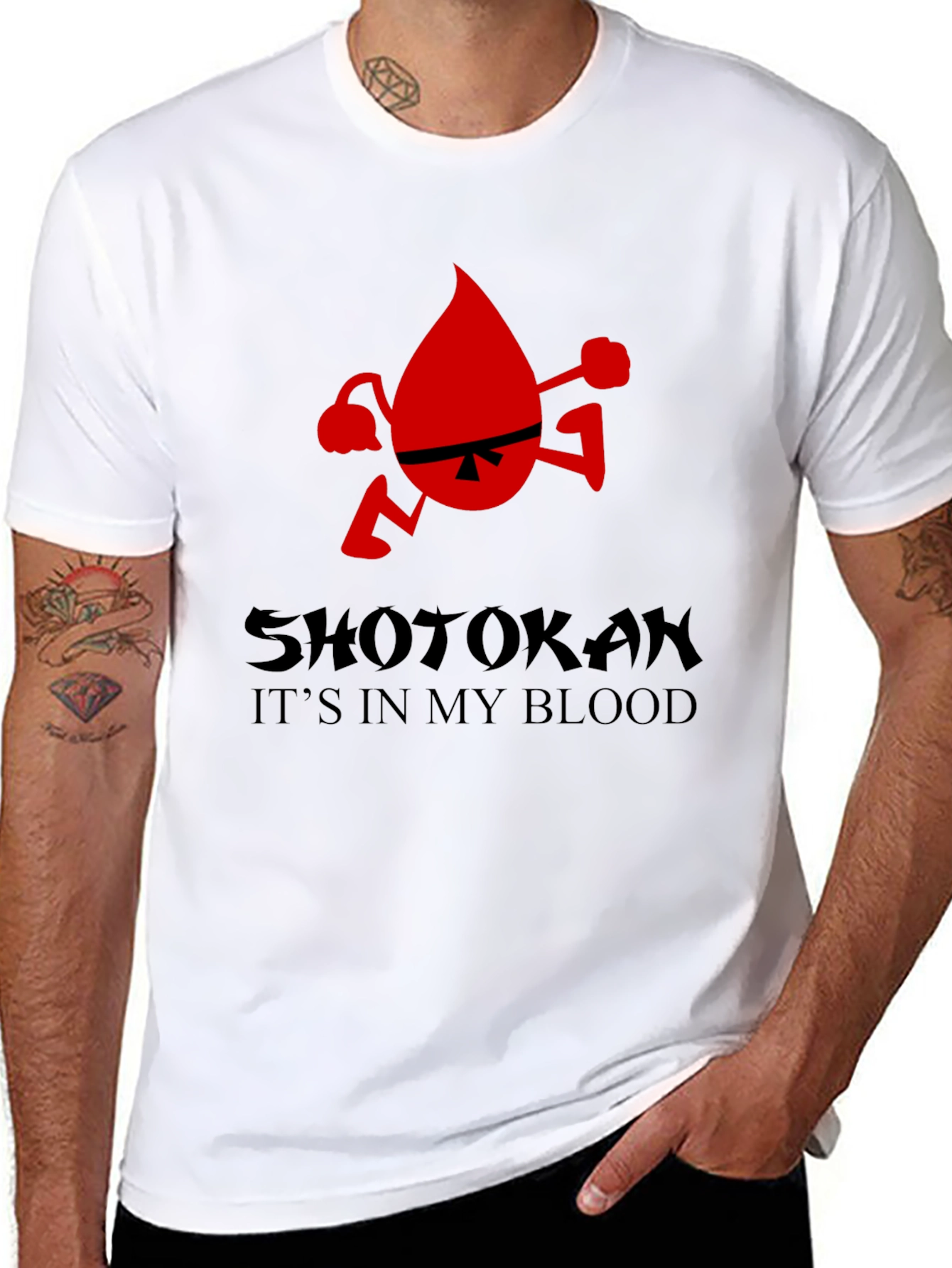 Shotokan Karate Blood Drop Graphic Tee - Black