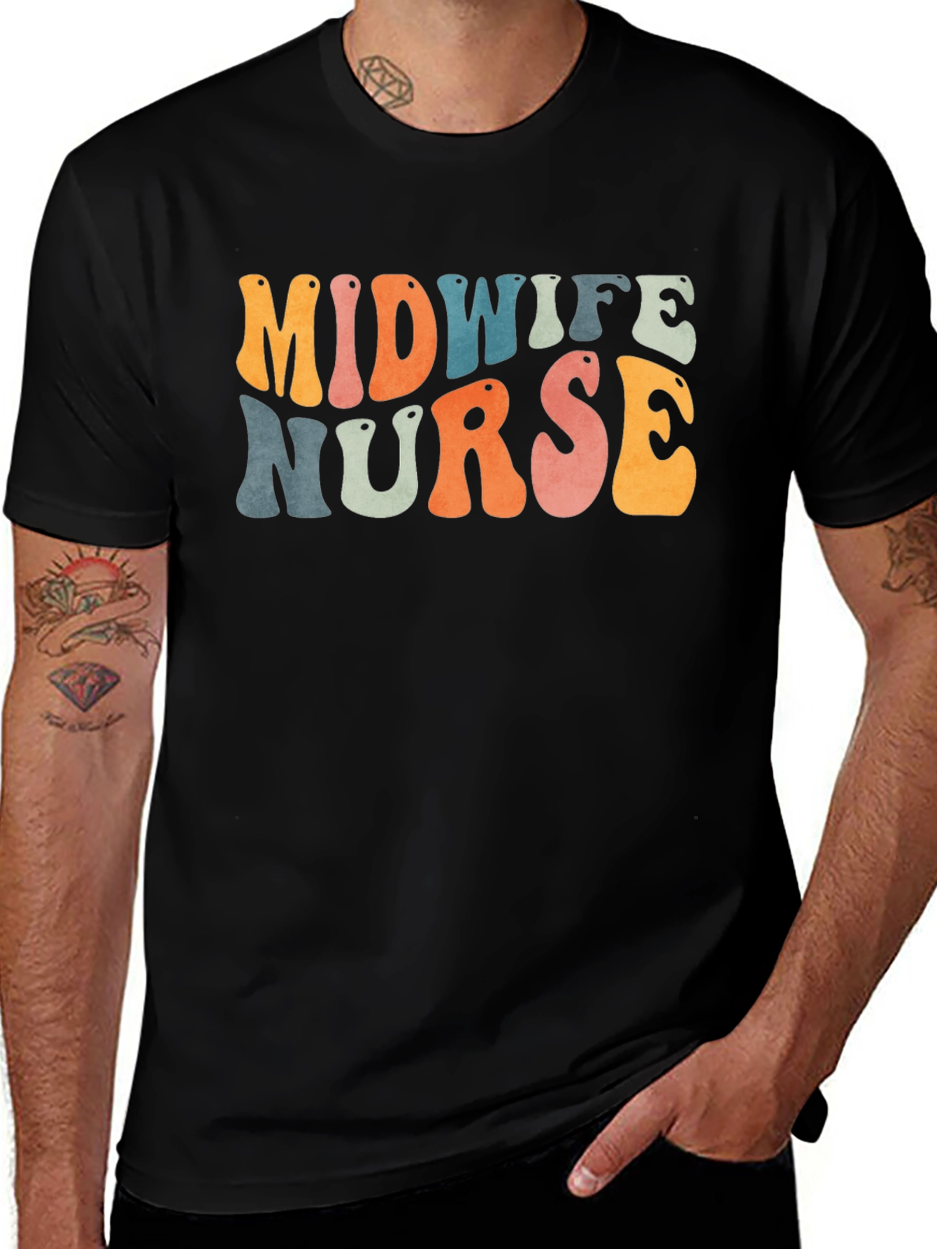 Midwife Nurse Retro Graphic Tee