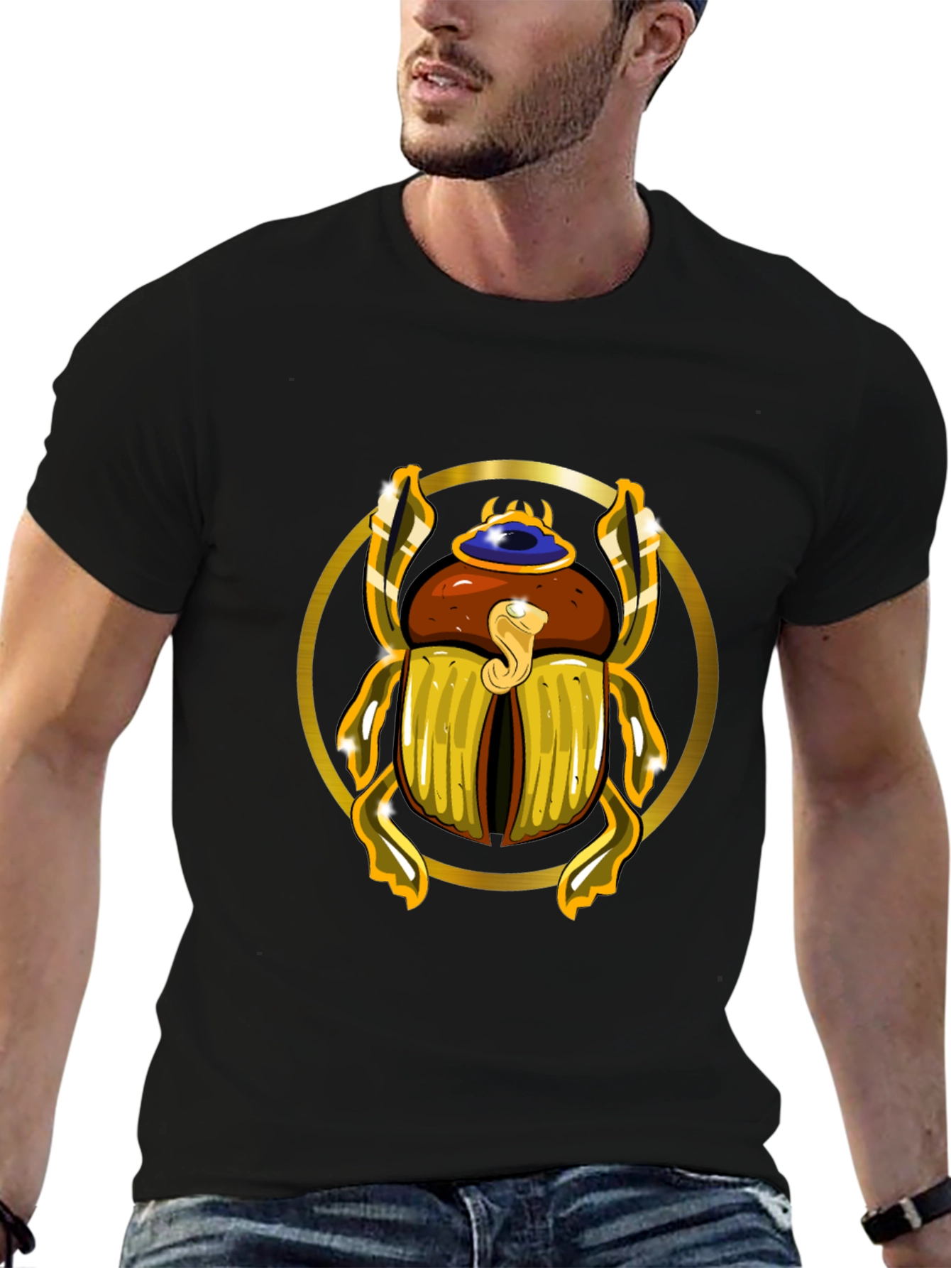 Egyptian Scarab Beetle T-Shirt - Unique Graphic Tee