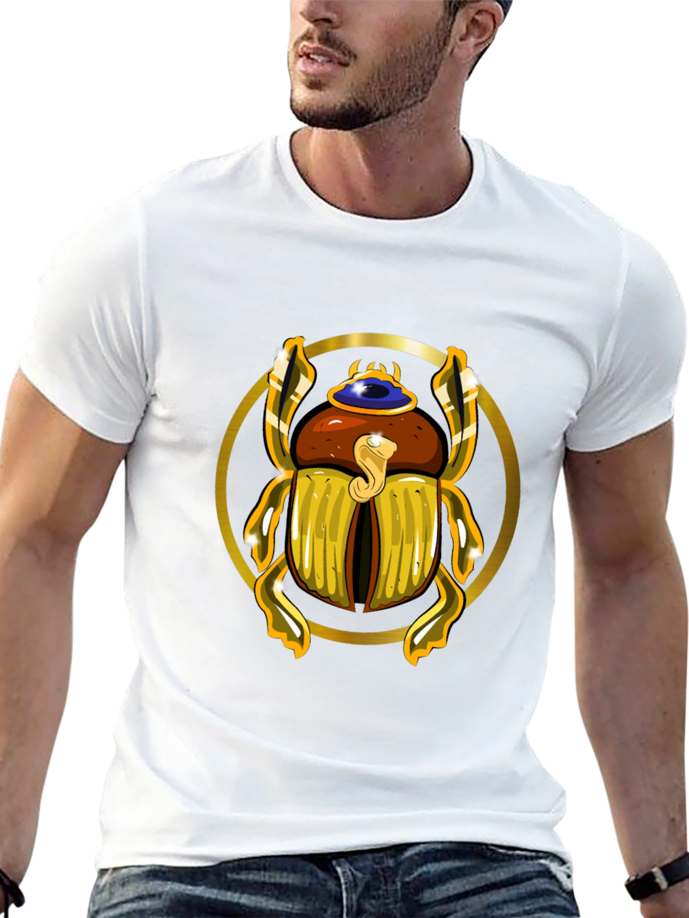 Egyptian Scarab Beetle T-Shirt - Unique Graphic Tee