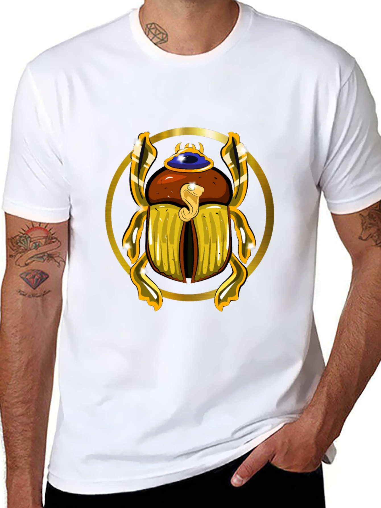 Egyptian Scarab Beetle T-Shirt - Unique Graphic Tee