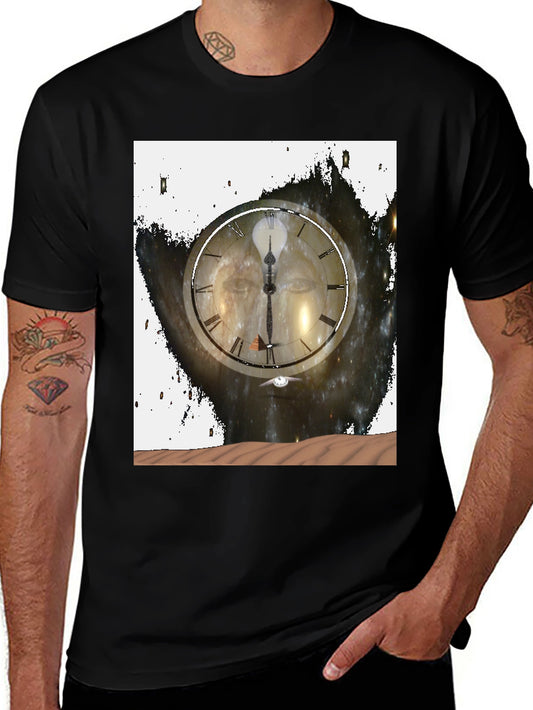 Time and Space Graphic Tee - Black Cotton Comfort