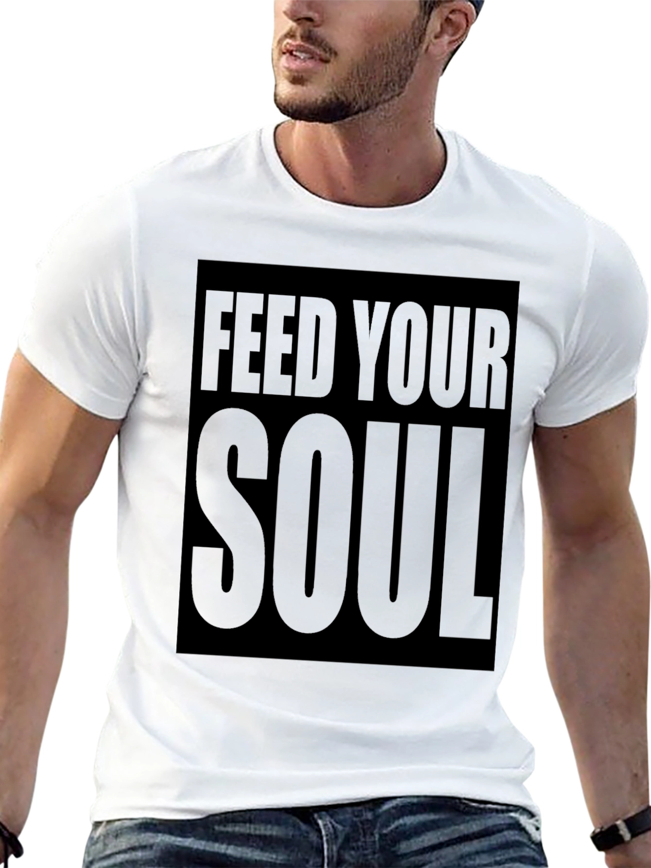 Feed Your Soul Graphic Tee - Stylish Black T-Shirt