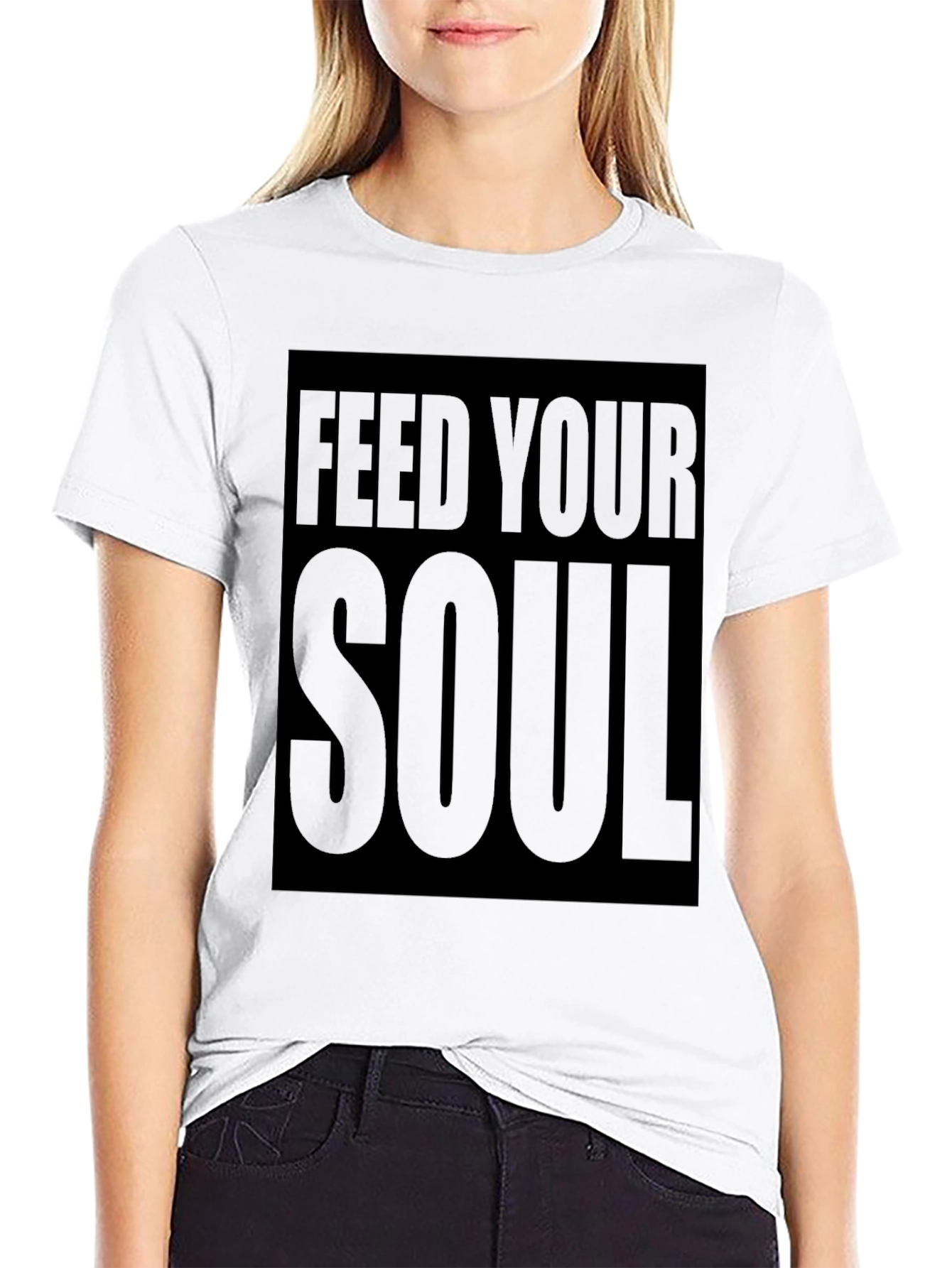 Feed Your Soul Graphic Tee - Stylish Black T-Shirt