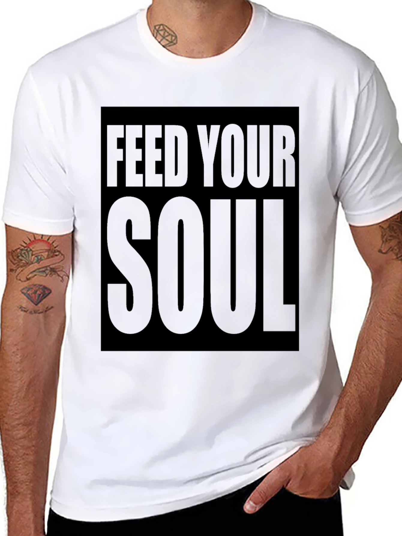 Feed Your Soul Graphic Tee - Stylish Black T-Shirt