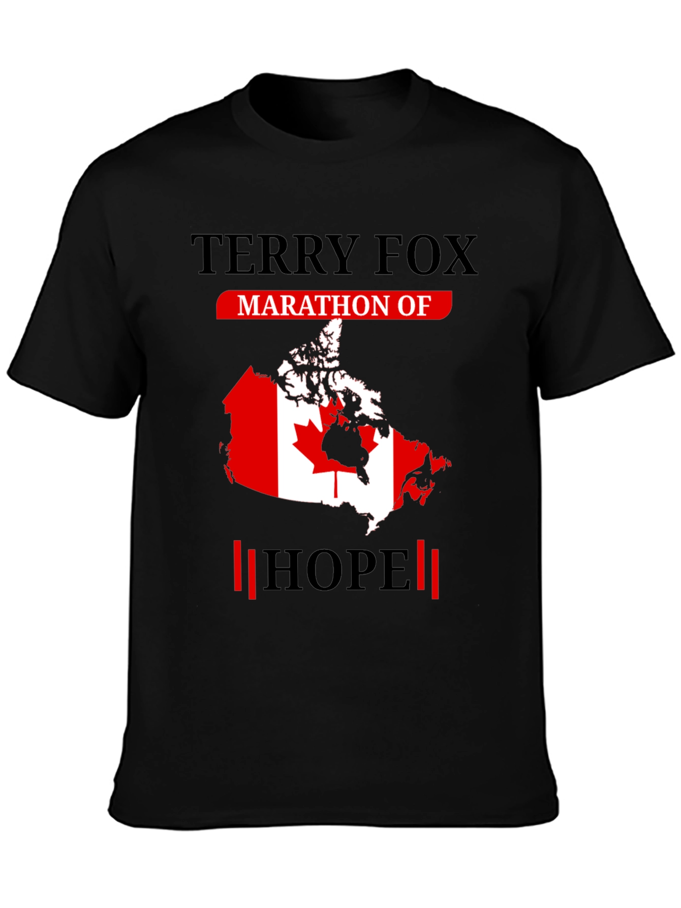 Terry Fox Marathon of Hope Black T-Shirt