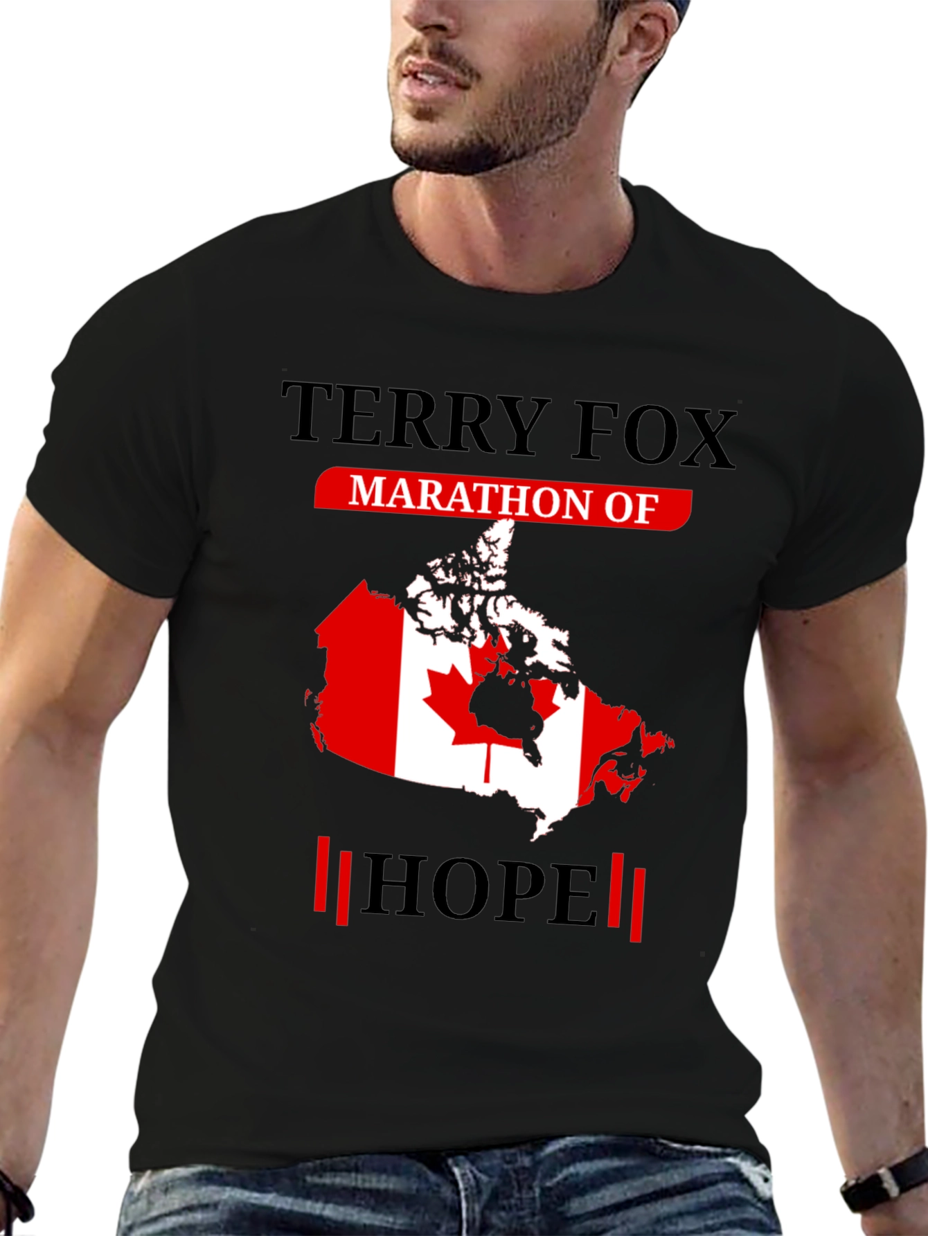 Terry Fox Marathon of Hope Black T-Shirt