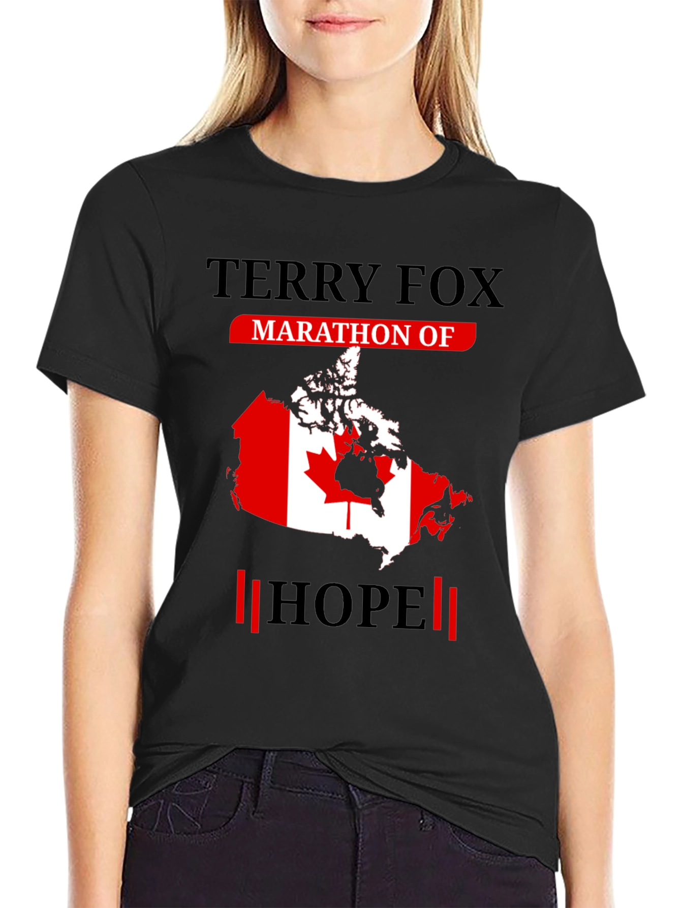 Terry Fox Marathon of Hope Black T-Shirt